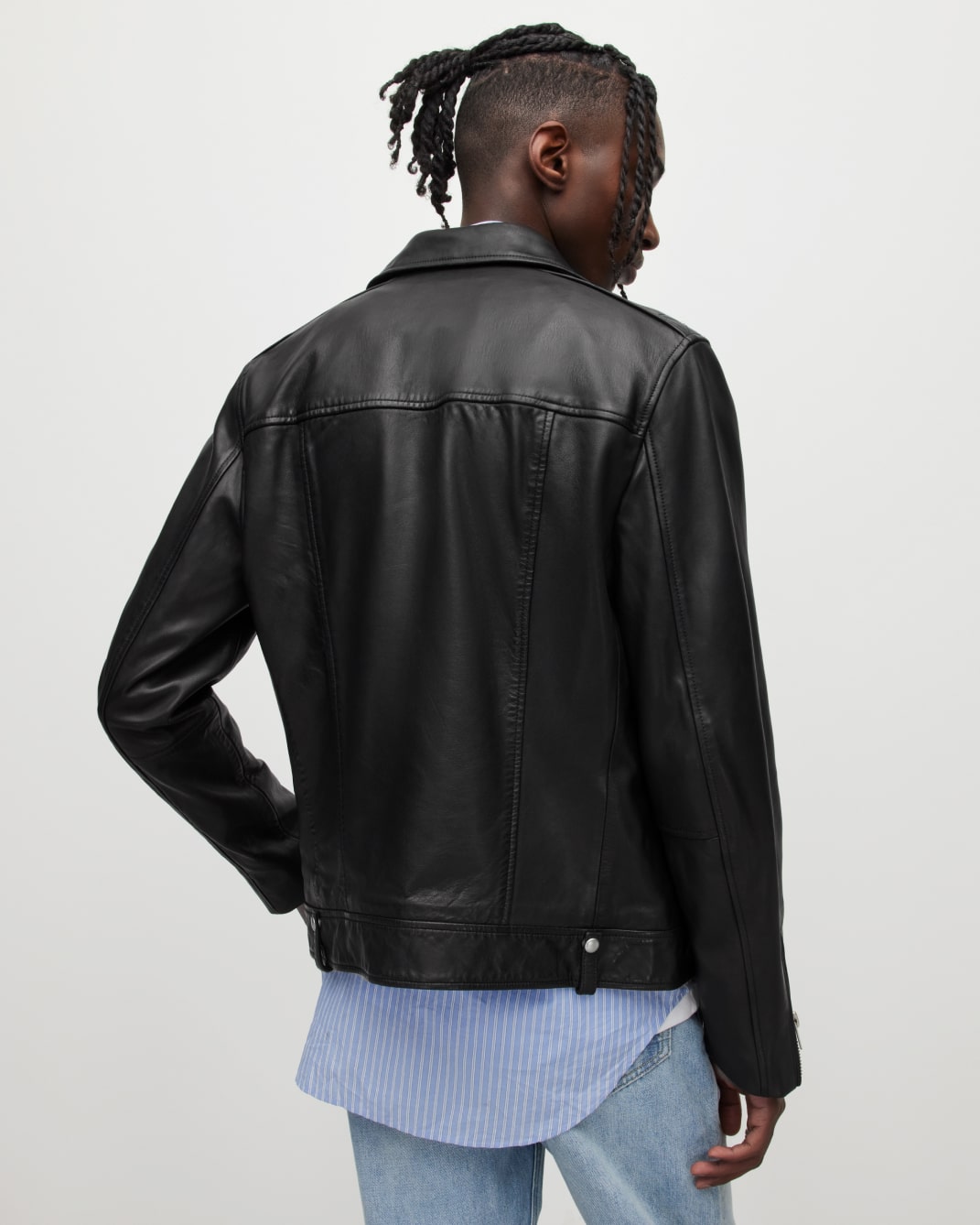 Men's Milo Leather Jacket - Back View