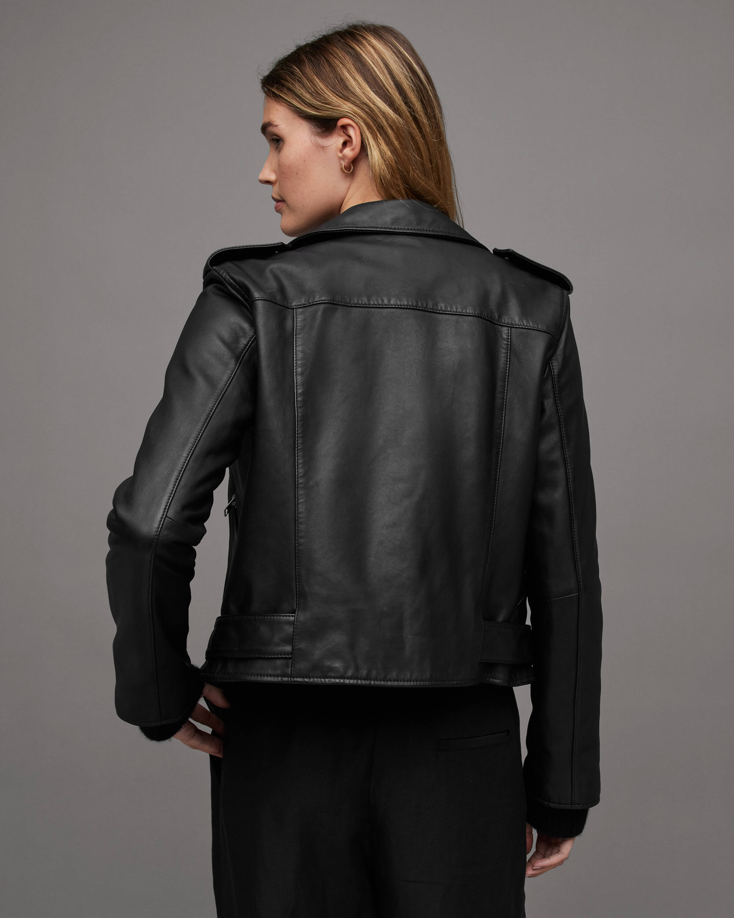Women's Balfern Leather Jacket - Back View