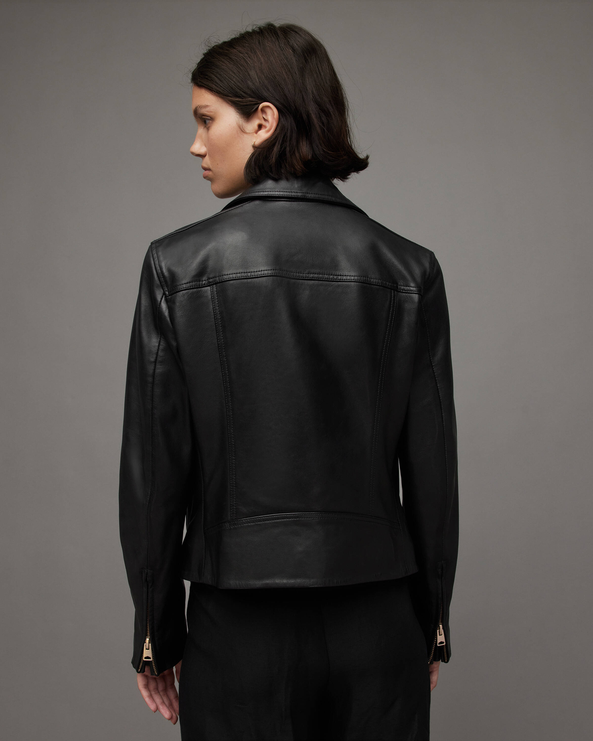 Women's Vela Leather Jacket - Back View