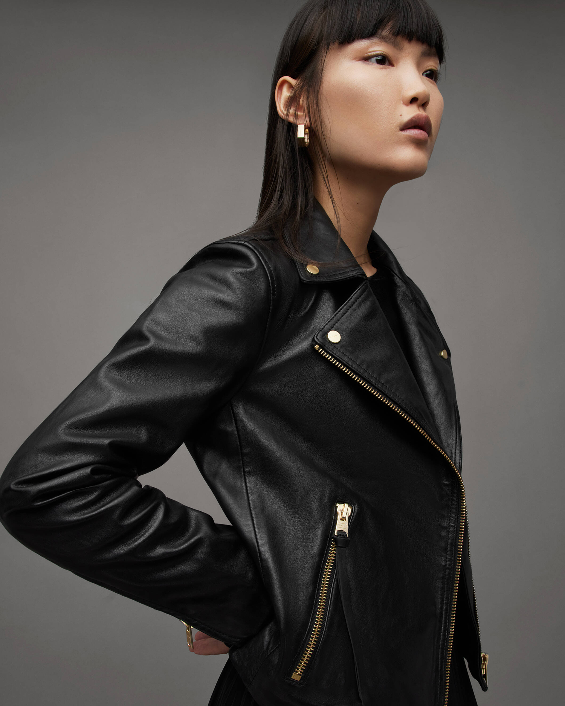 Women's Dalby Leather Jacket - Front View