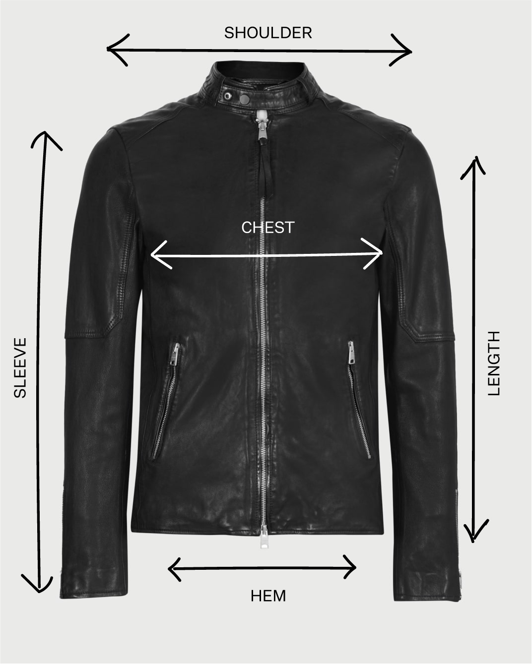 Men's Leather Size Guide | ALLSAINTS