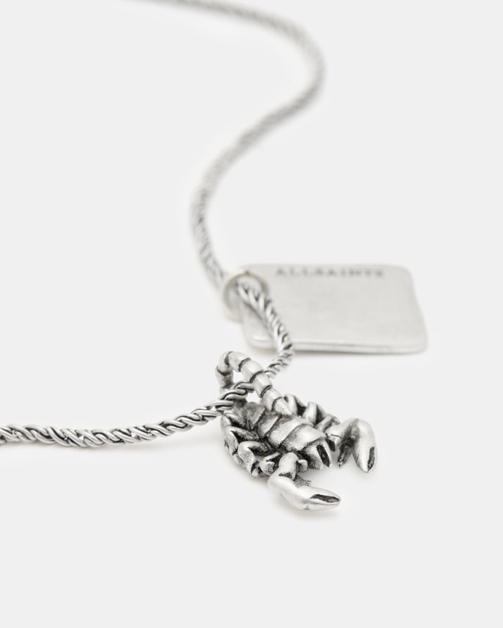 Scorpius Tag Sterling Silver Necklace