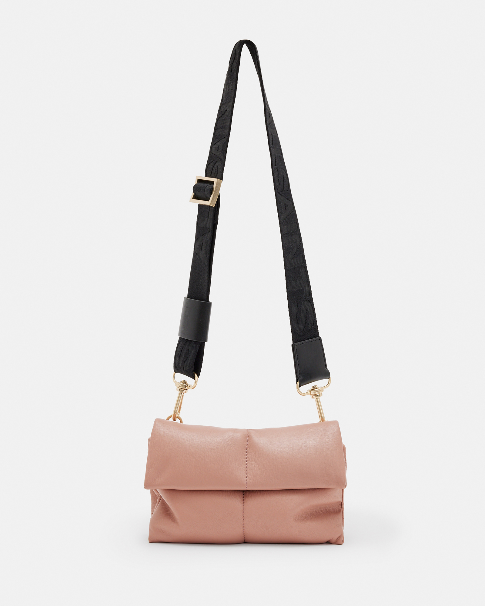 Allsaints Ezra Leather Quilted Crossbody Bag In Terracotta Pink