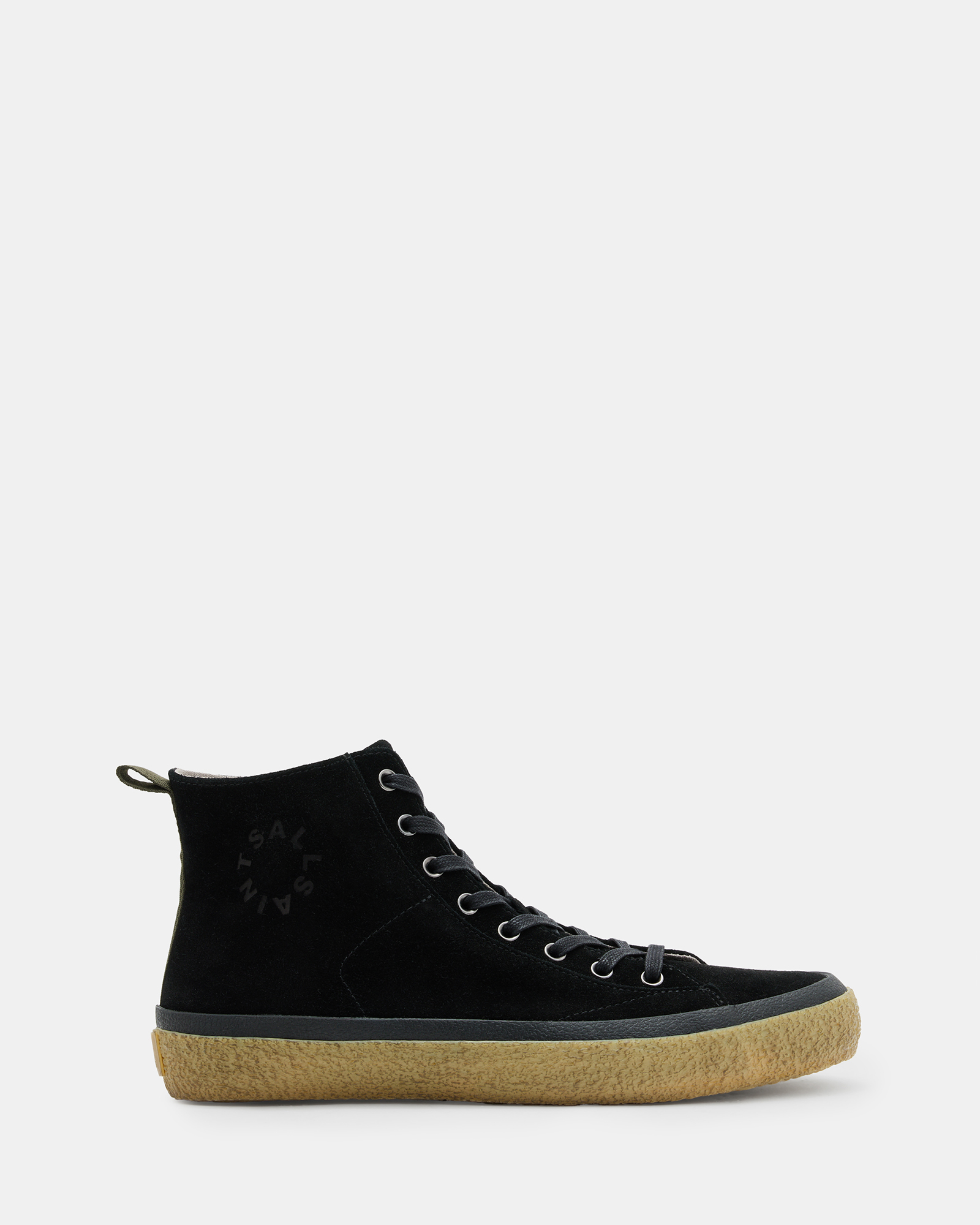 AllSaints Crister Logo Leather High Top Trainers,, Black