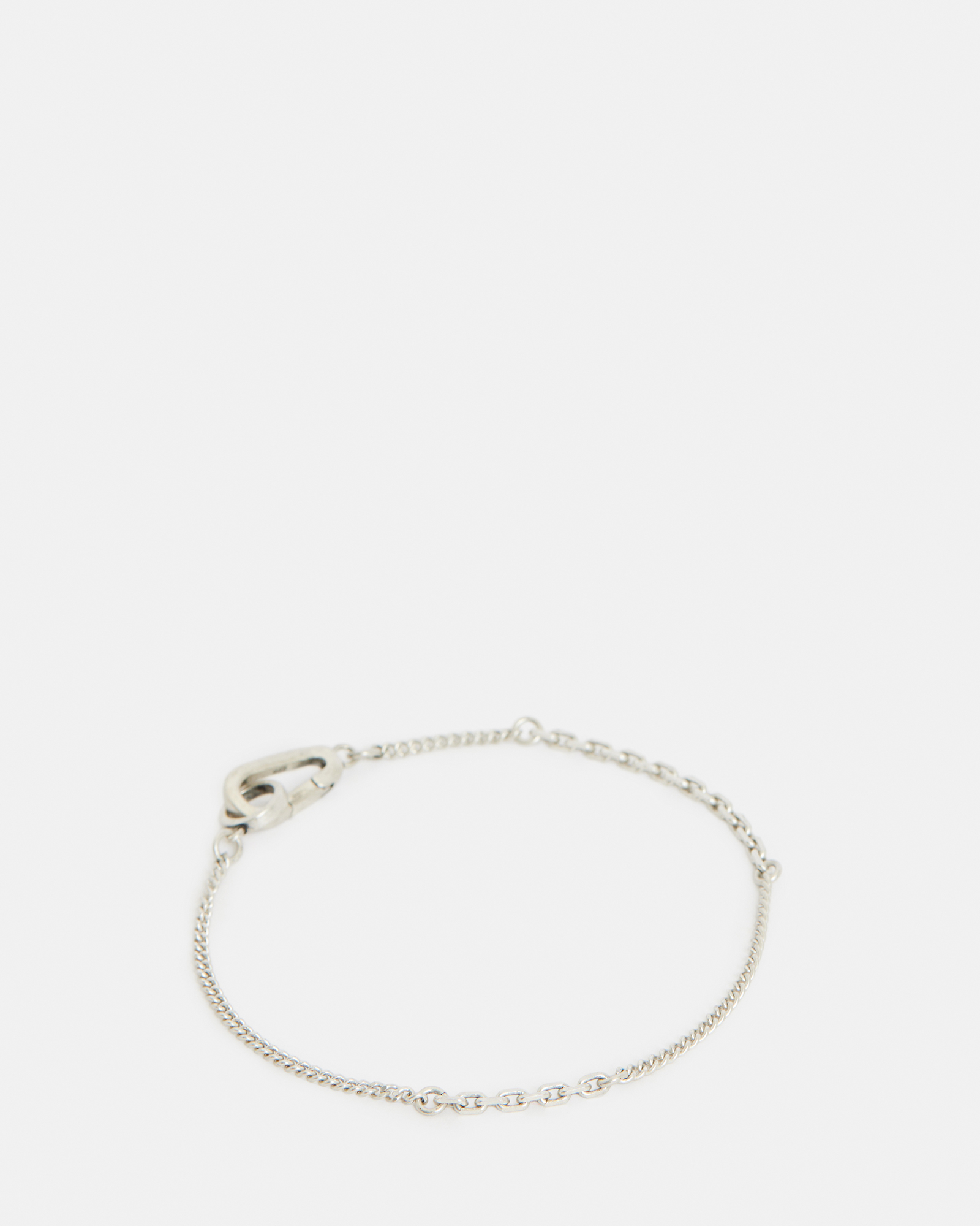 AllSaints Cyrus Curb Chain Sterling Silver Bracelet,, WARM SILVER