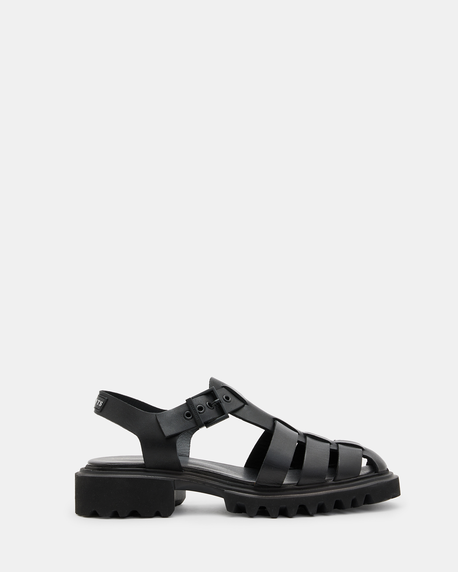 Shop Allsaints Nessa Chunky Leather Sandals In Black