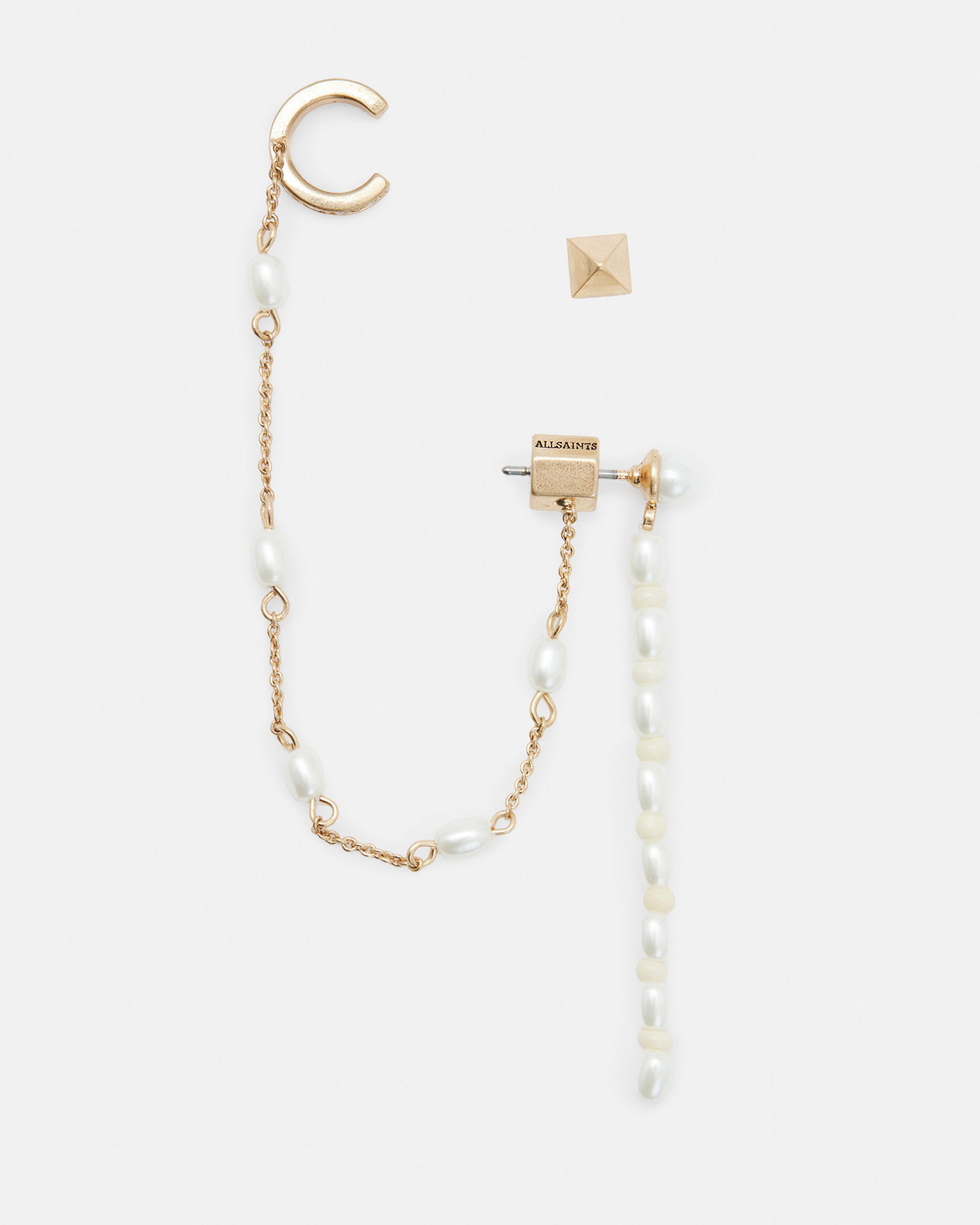 AllSaints Shelby Mismatched Cuff Earring Set