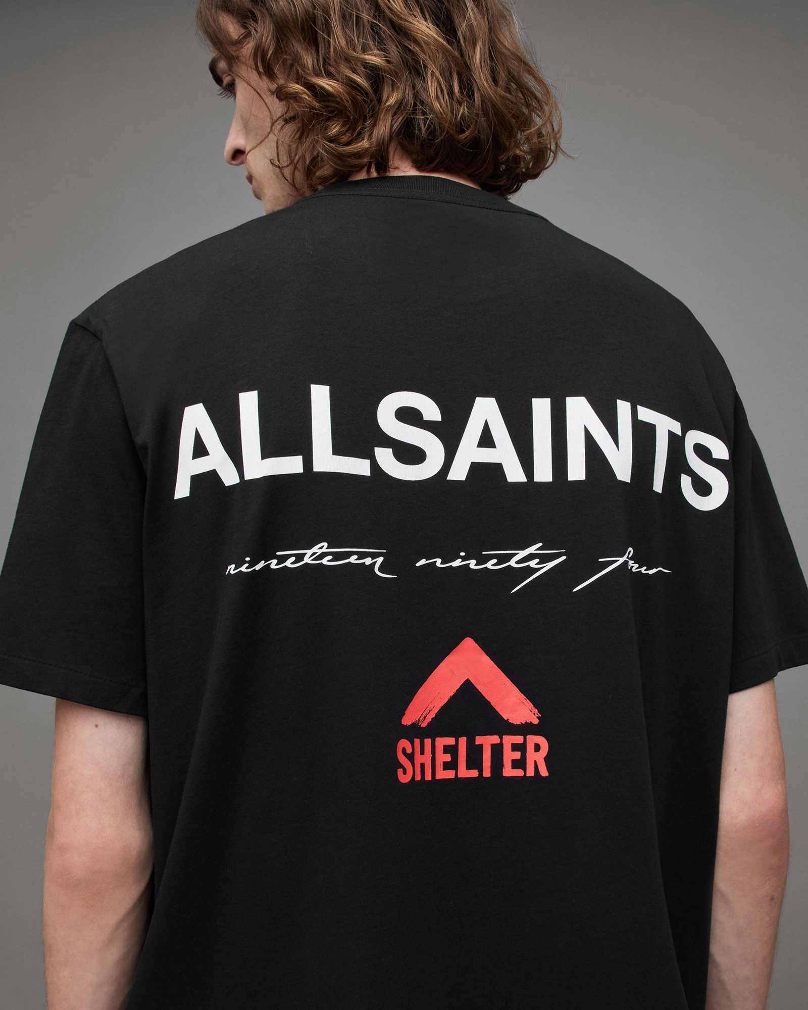 AllSaints Shelter Charity Crew Neck T-Shirt,, Black