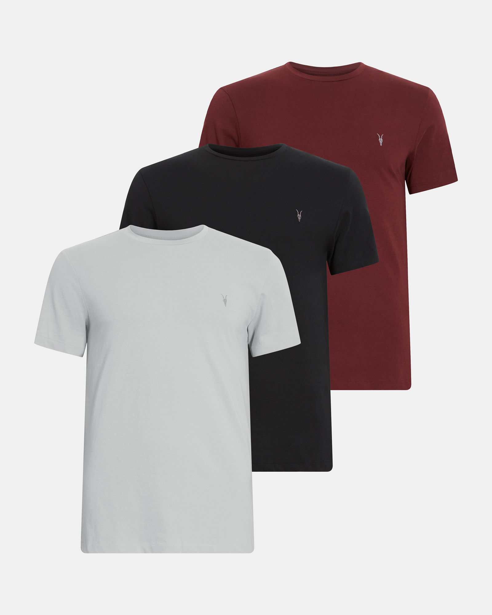 Allsaints Tonic Crew Ramskull T-shirts 3 Pack In Red
