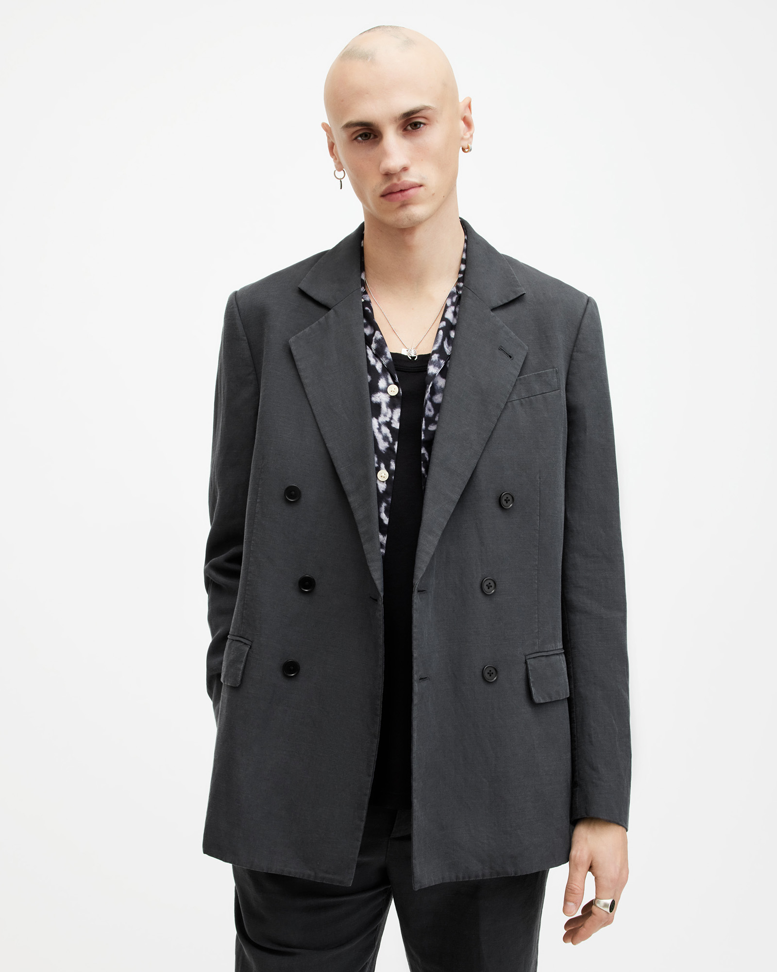 AllSaints Tansey Relaxed Fit Garment Wash Blazer