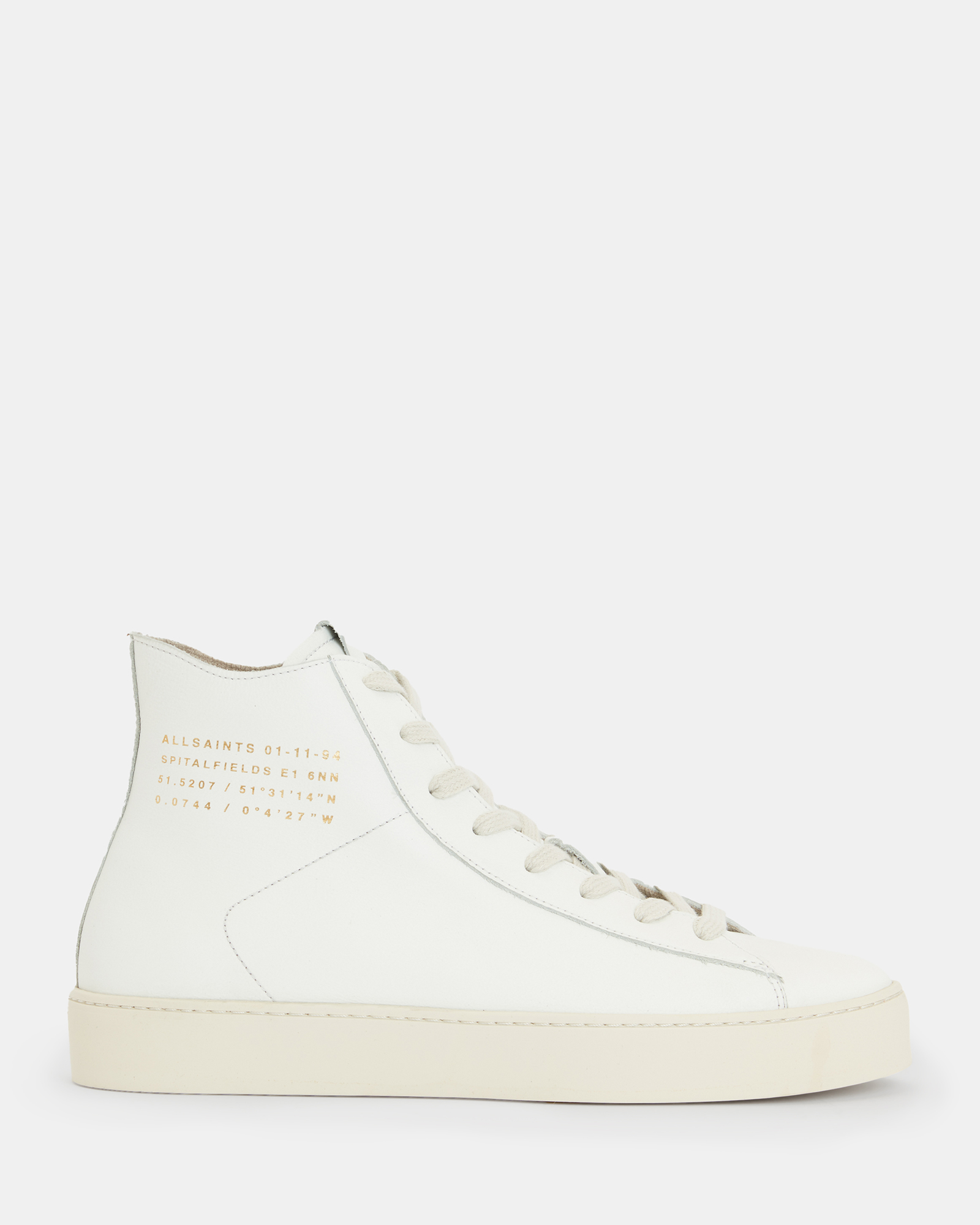 Tana Leather High Top Trainers White | ALLSAINTS Canada