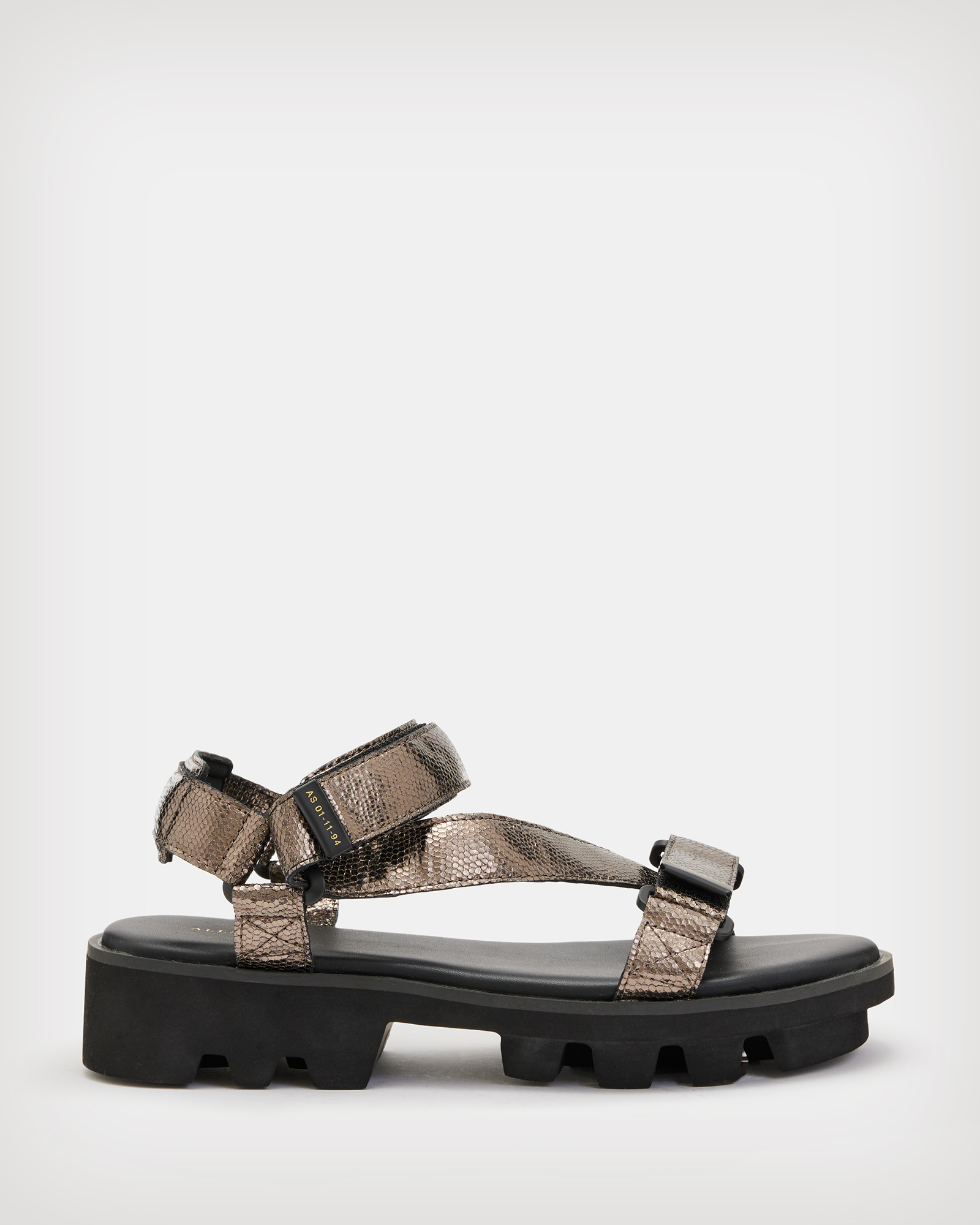 AllSaints Atlanta Leather Shimmer Sandals