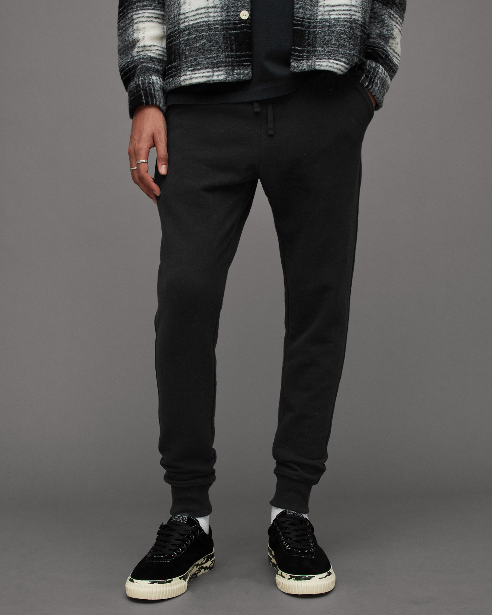 AllSaints Men's Slim Fit Raven Cuffed Sweatpants, Black, Size: M