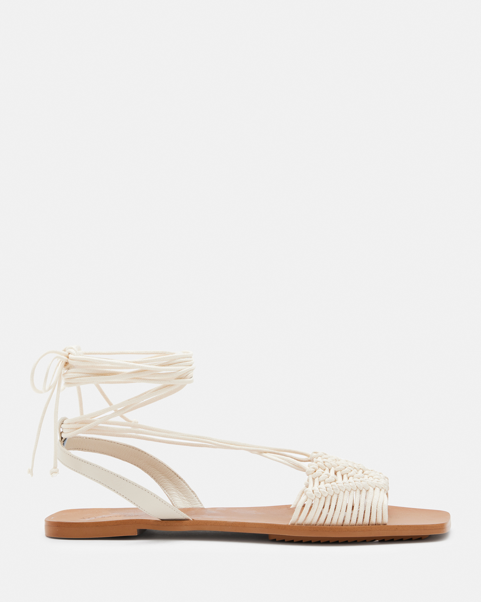 Donna Leather Rope Strappy Sandals Chalk White | ALLSAINTS