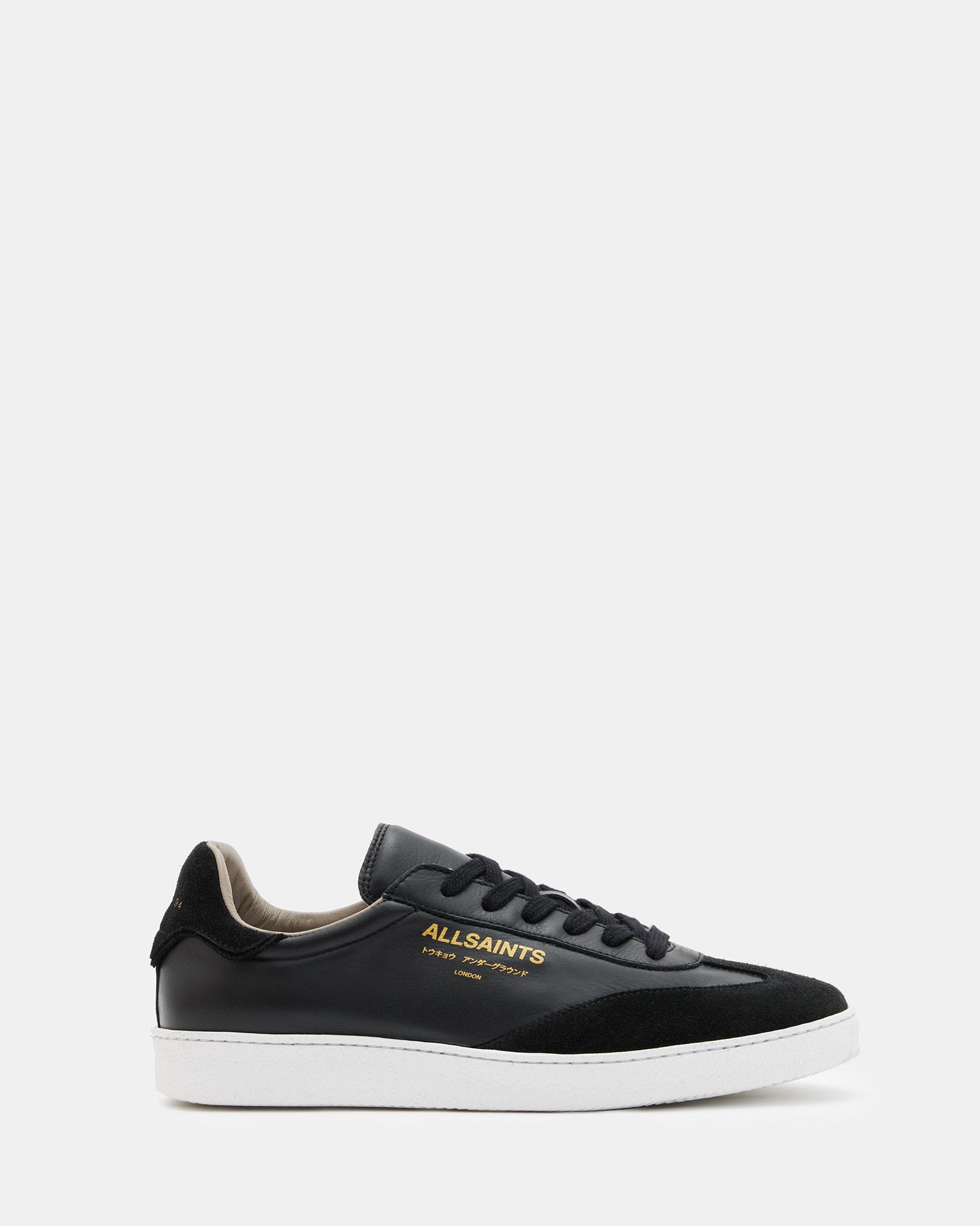 Shop Allsaints Thelma Leather Low Top Trainers, In Black