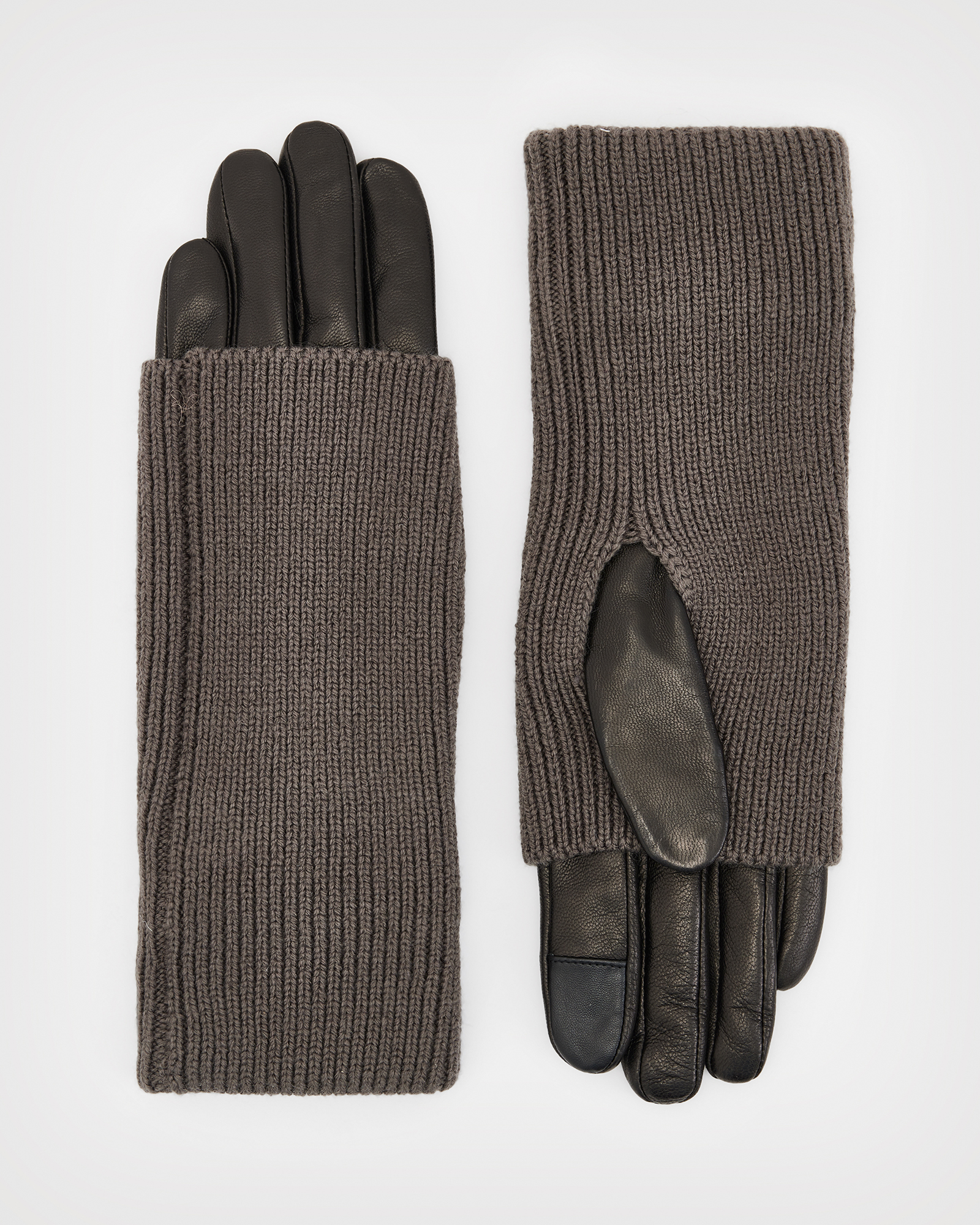 AllSaints Zoya Leather Cuff Gloves