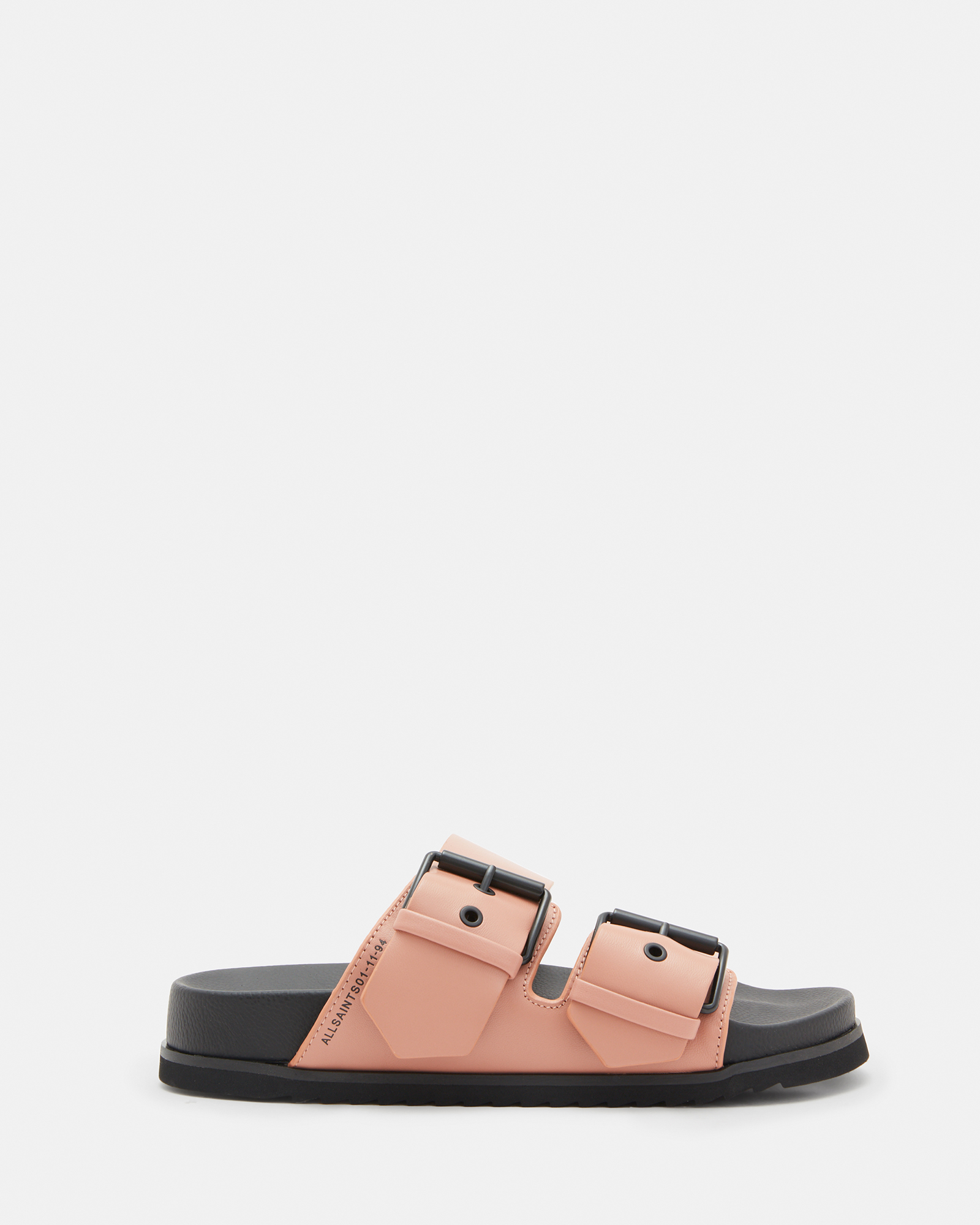AllSaints Sian Leather Buckle Sandals,, Pink