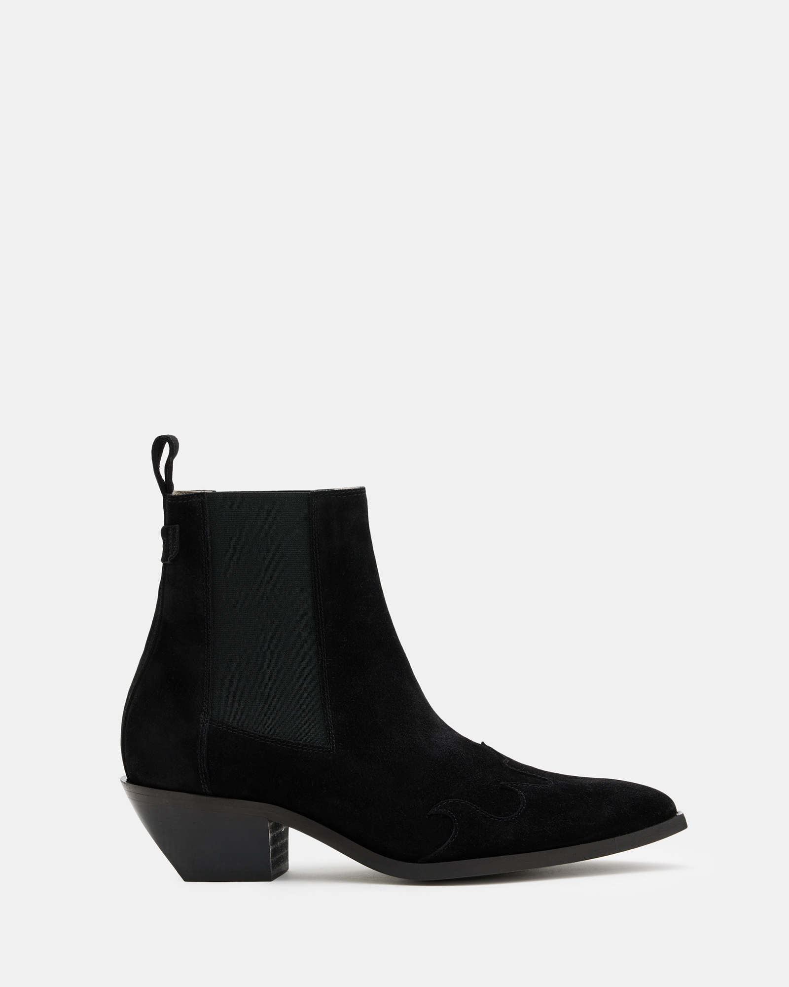 AllSaints Dellaware Pointed Suede Western Boots