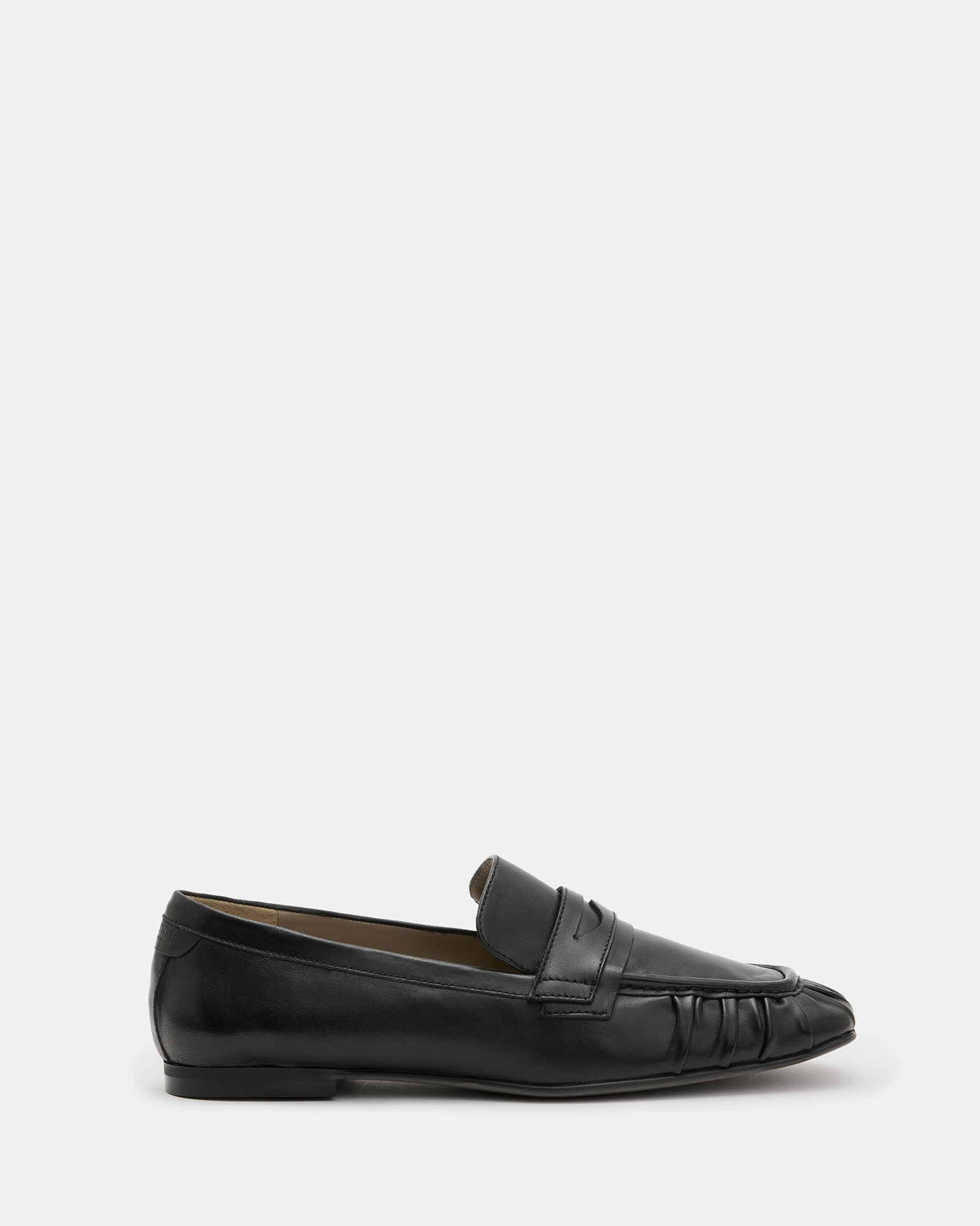 AllSaints Sapphire Leather Loafer Shoes,, Black