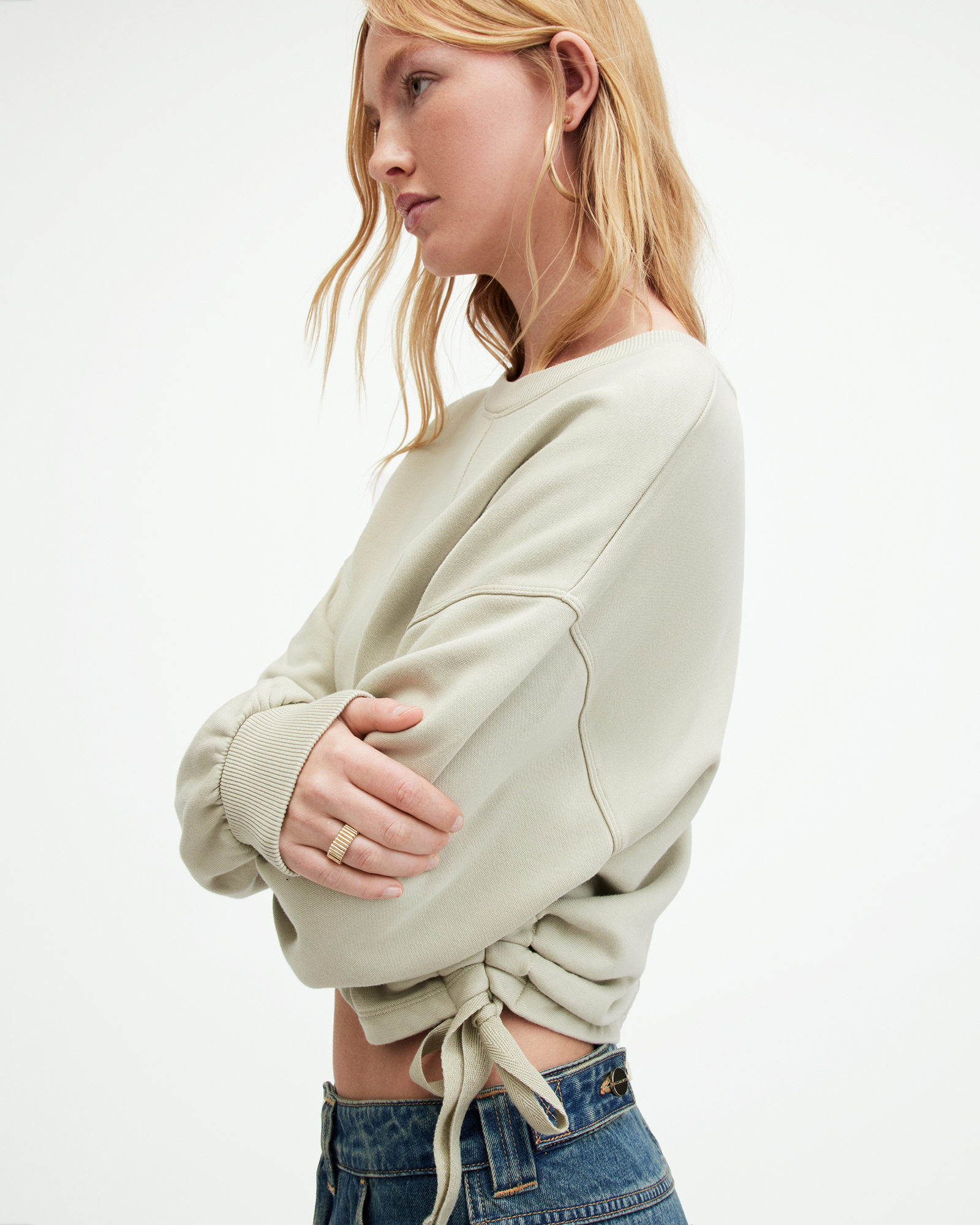 AllSaints Mira Drawcord Relaxed Fit Sweatshirt