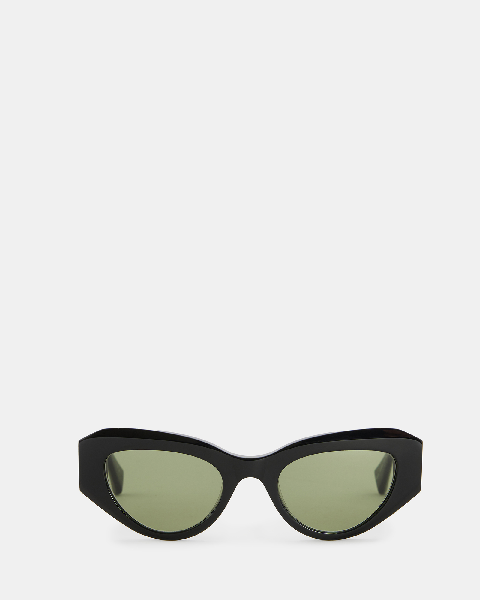 AllSaints Calypso Bevelled Cat Eye Sunglasses,, GLOSS BLACK