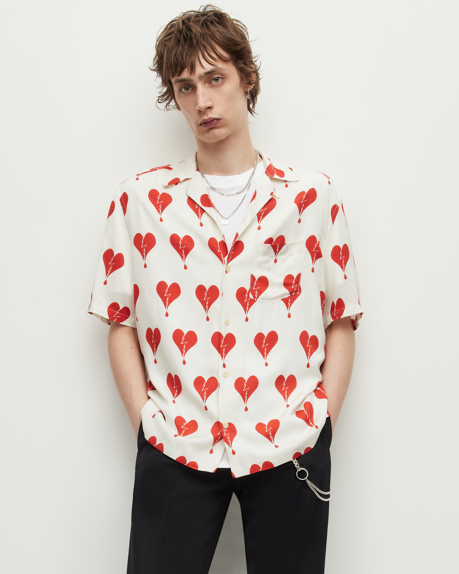 AllSaints Breakup Heart Print Shirt