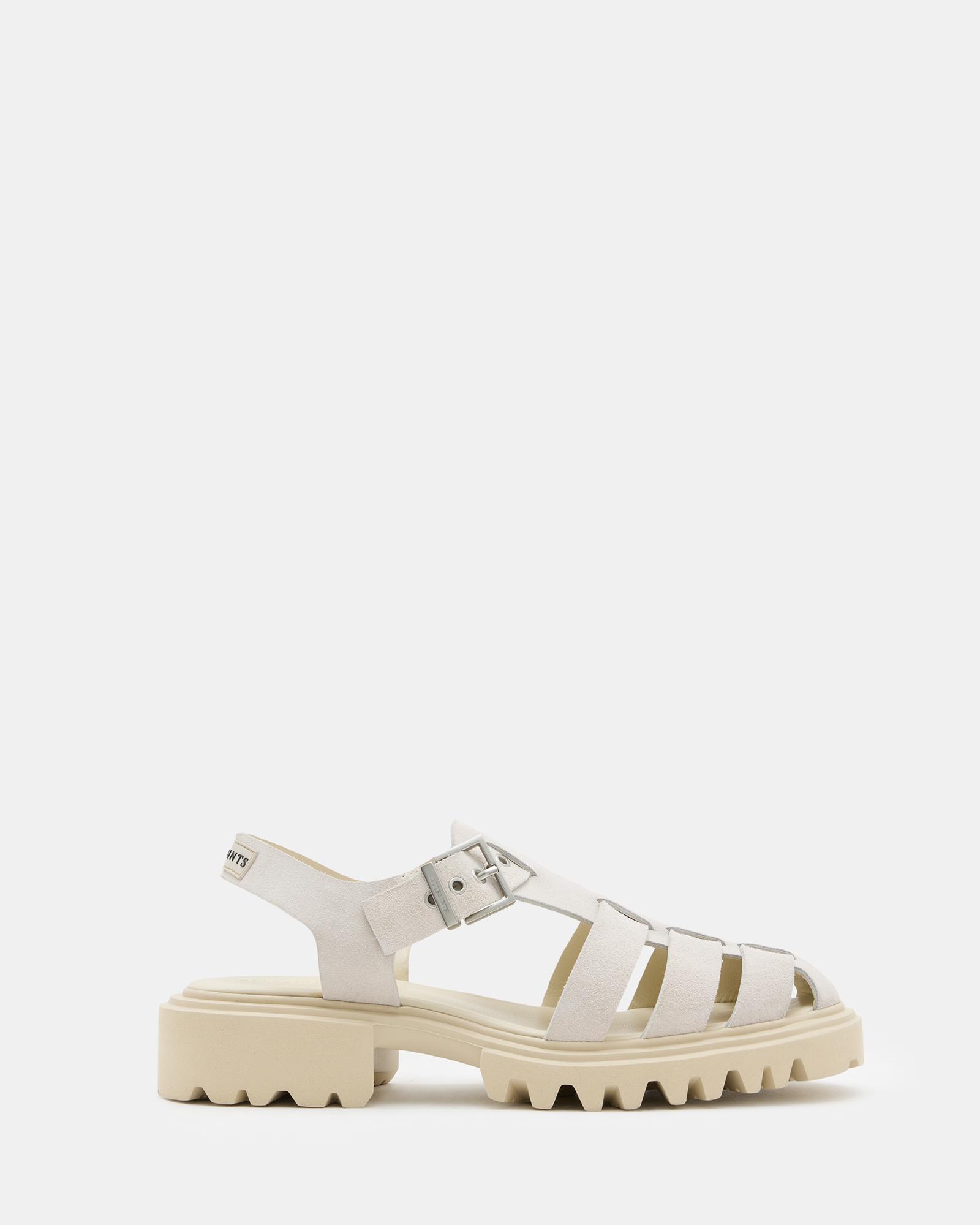 Shop Allsaints Nessa Chunky Leather Sandals In Chalk White