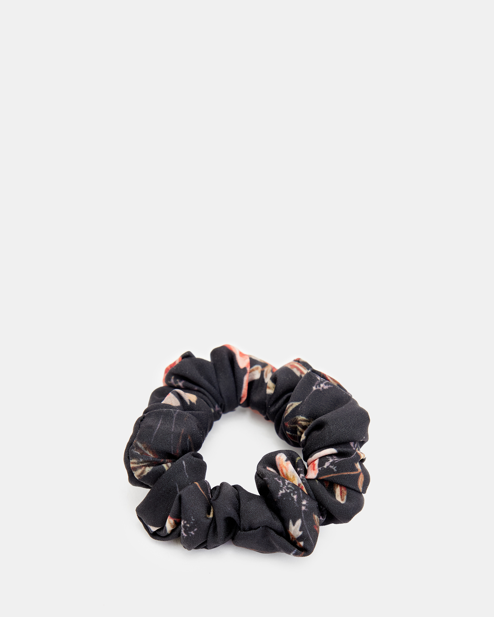 AllSaints Tanana Mini Printed Scrunchie,, Black