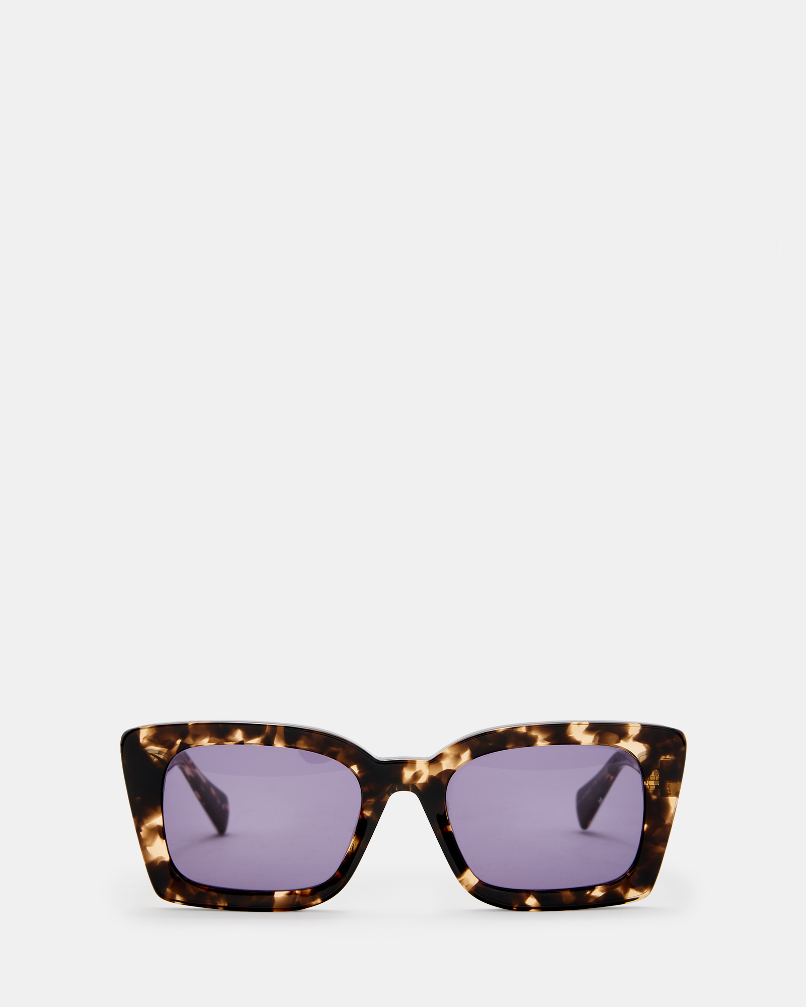 AllSaints Marla Square Bevelled Sunglasses,, BROWN DEMI TORT