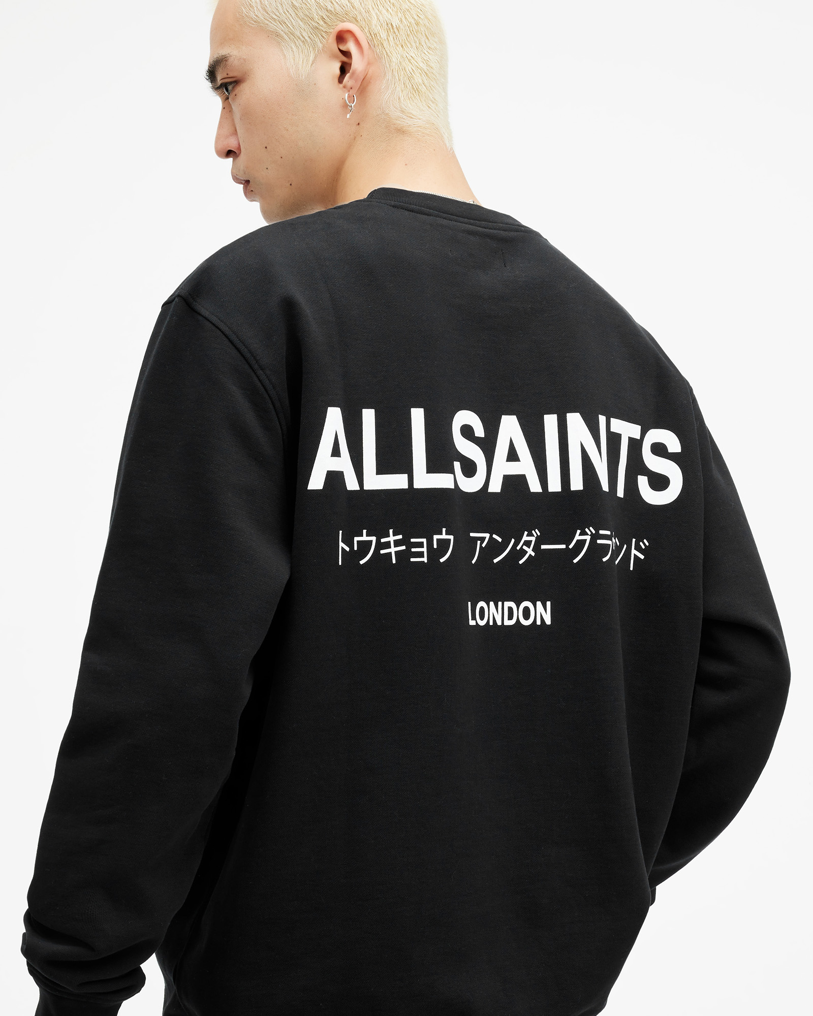 AllSaints Underground Sweatshirt,, Jet Black