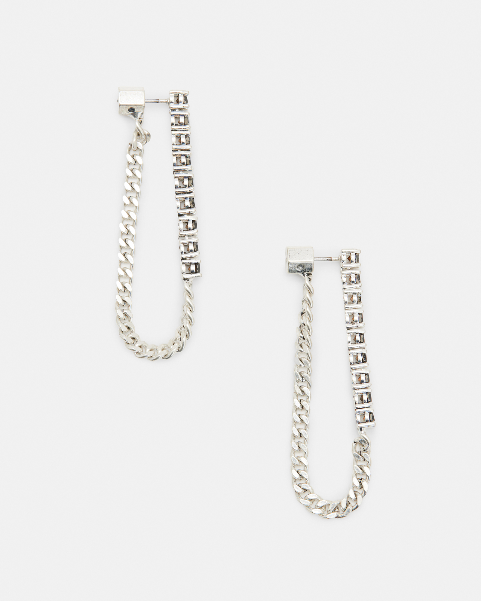 AllSaints Della Crystal Curb Chain Earrings
