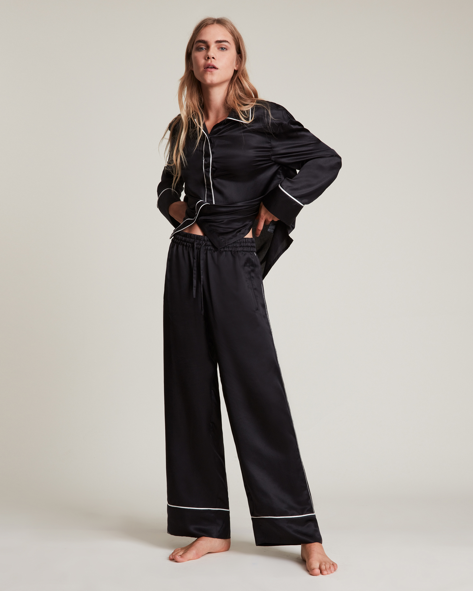 AllSaints Sofi Silk Blend Pyjama Trousers