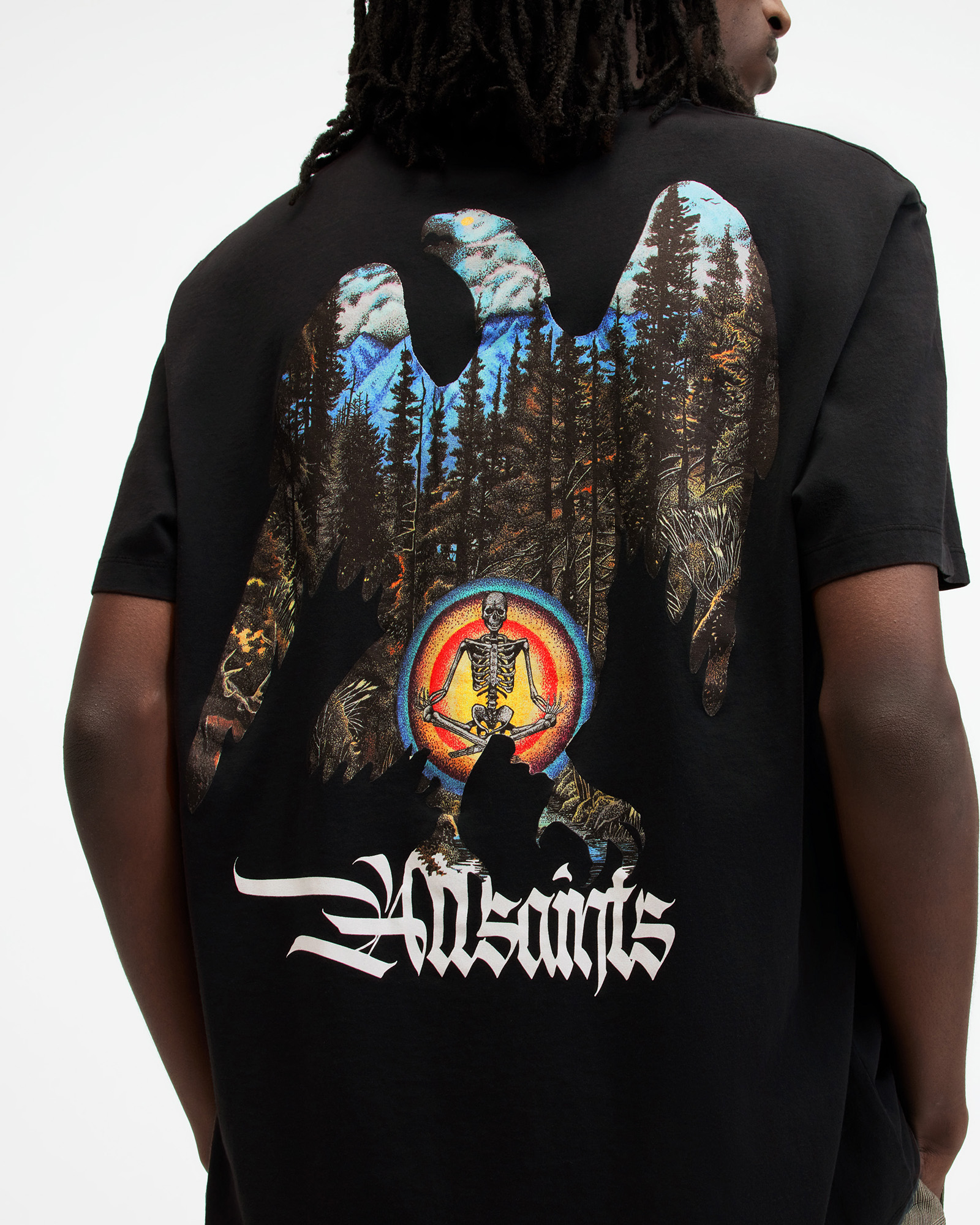 AllSaints Eagle Mountain Printed Crew Neck T-Shirt