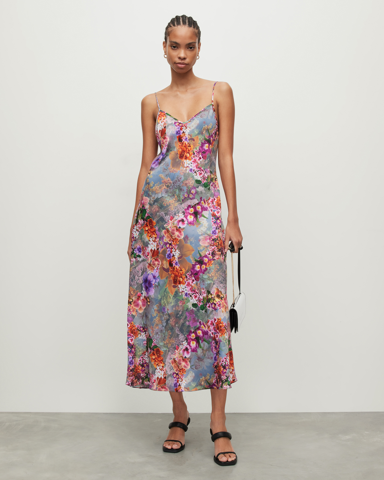 Bryony Lucia Floral Midi Slip Dress PEACE PINK | ALLSAINTS
