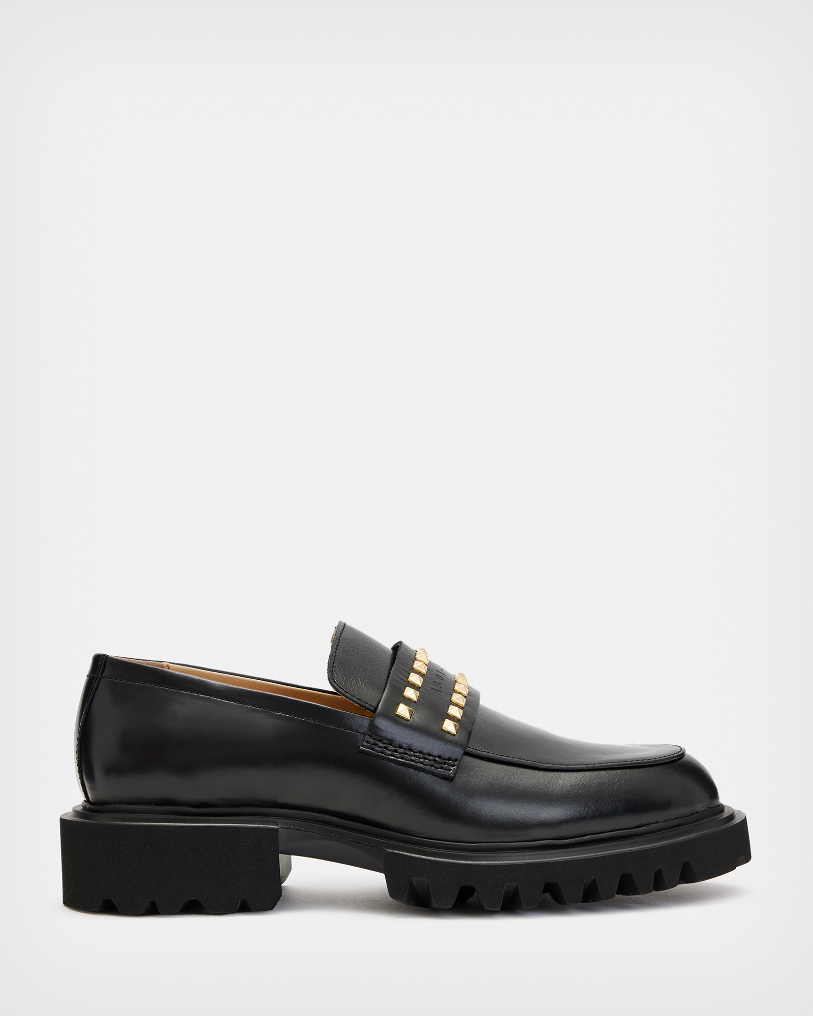 AllSaints Lola Studded Leather Loafers