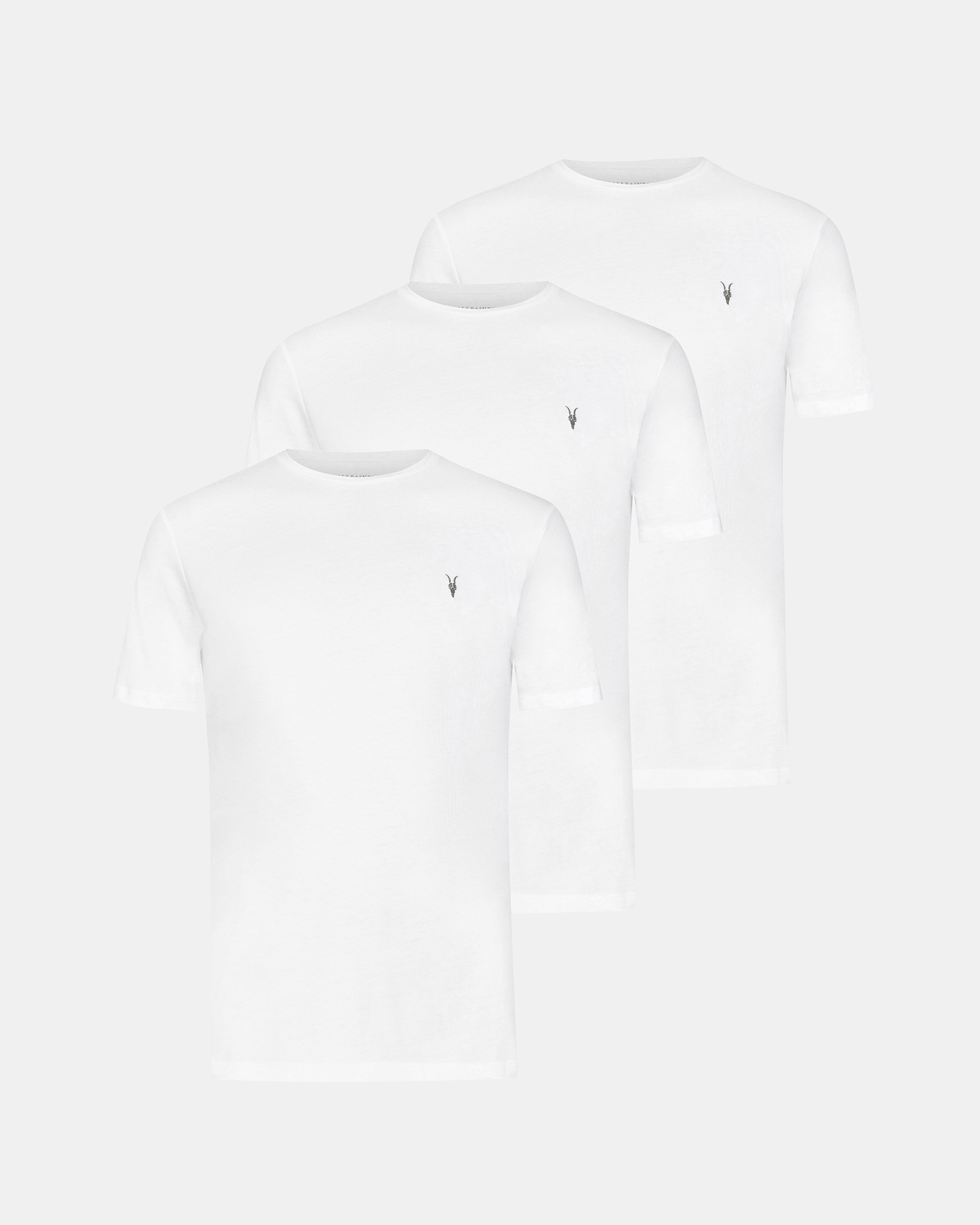AllSaints Men's Cotton Brace Tonic 3 Pack T-Shirts, White, Size: XL