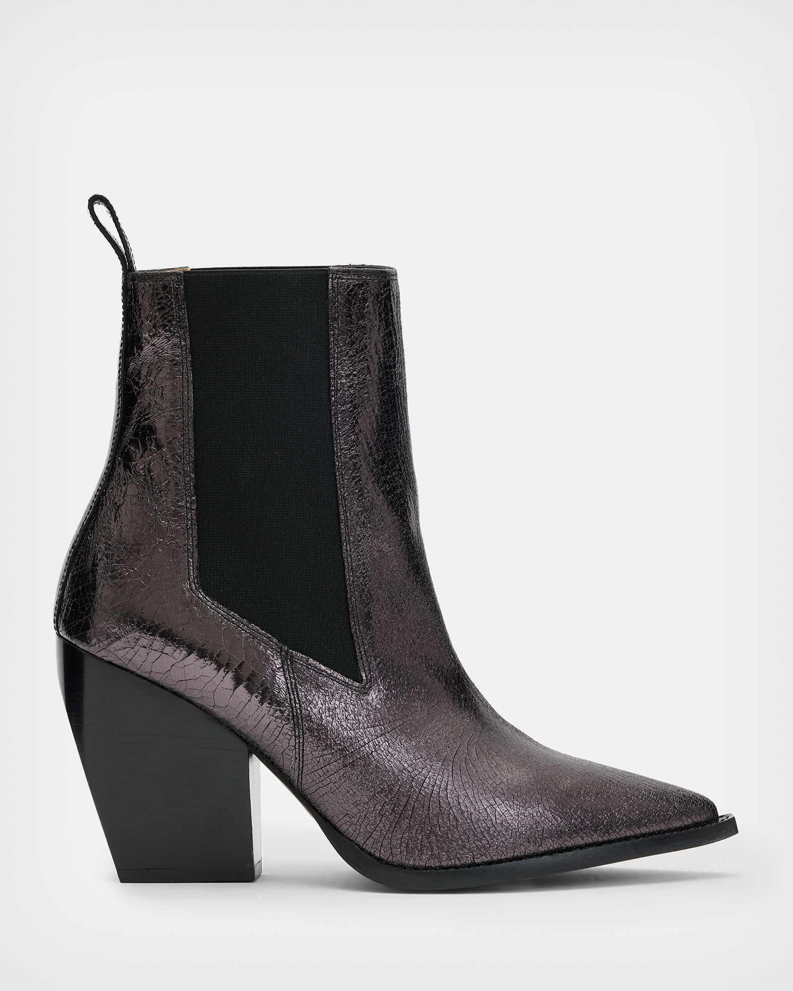 AllSaints Ria Leather Crinkle Boots