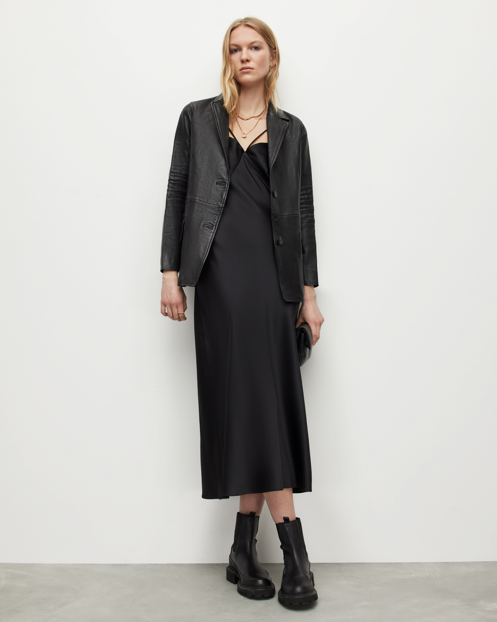 AllSaints Corinna Relaxed Leather Blazer