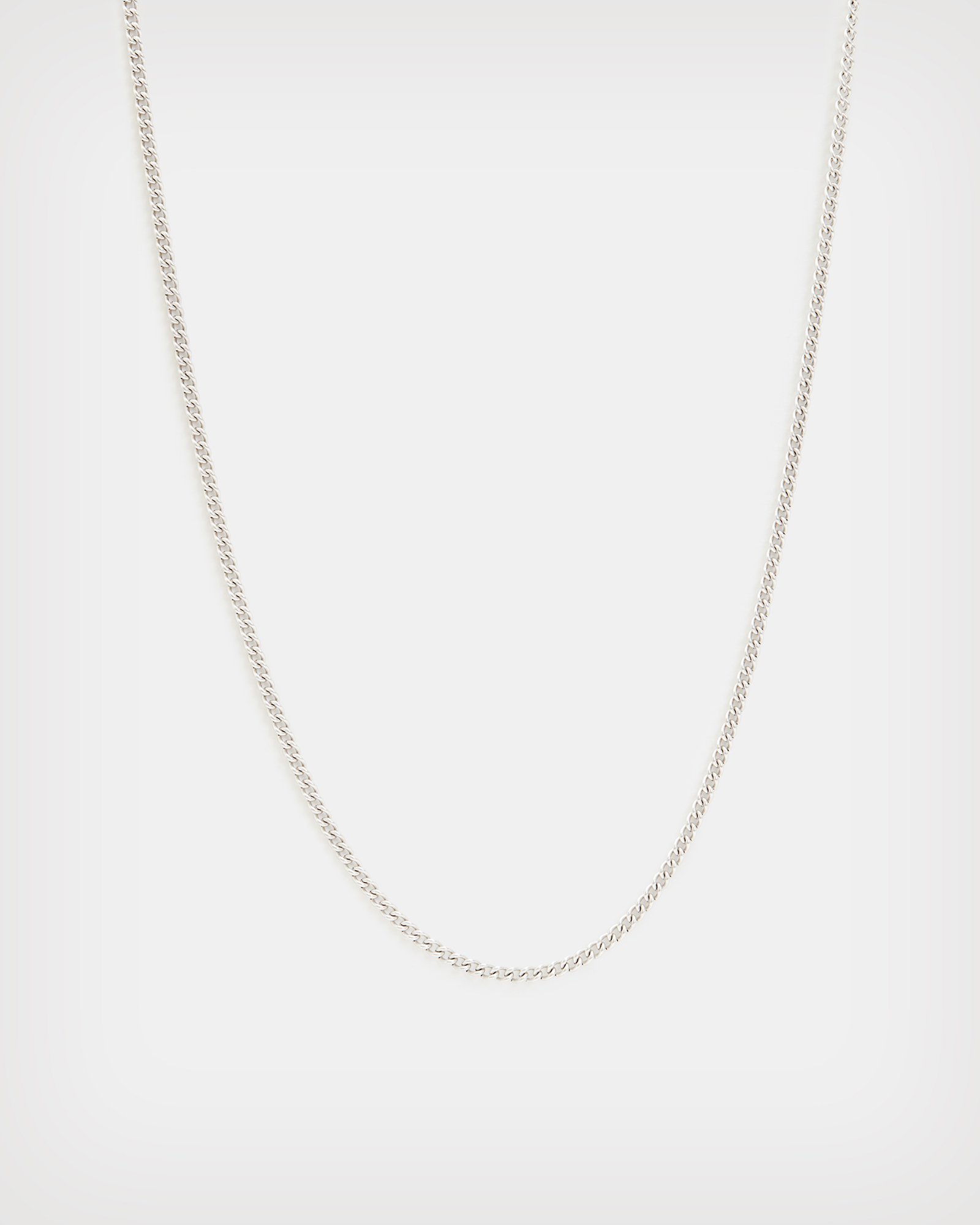 AllSaints Men's Sterling Silver Curb Chain, Size: 44x30x4.5cm