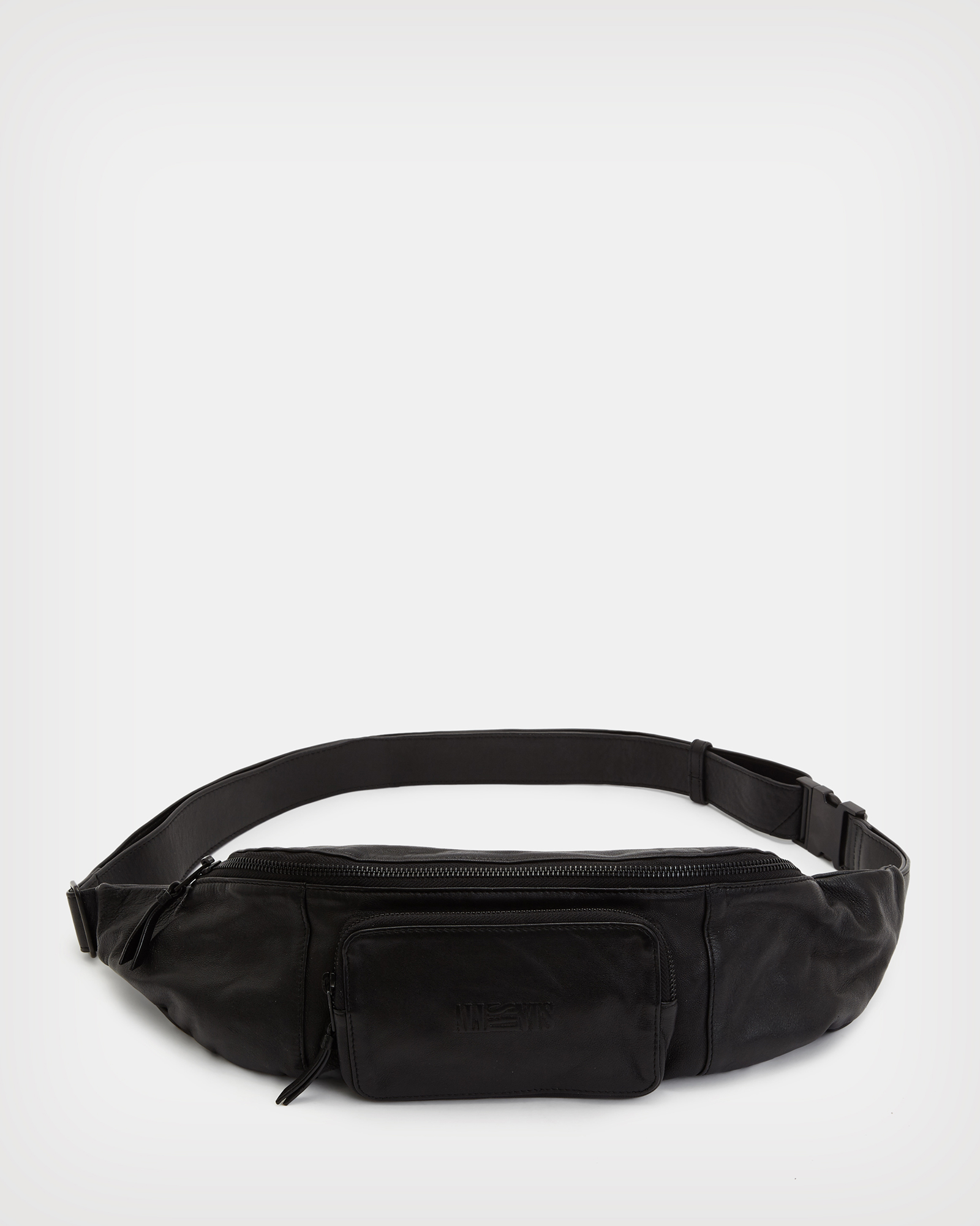 AllSaints Oppose Leather Bum Bag,, Black