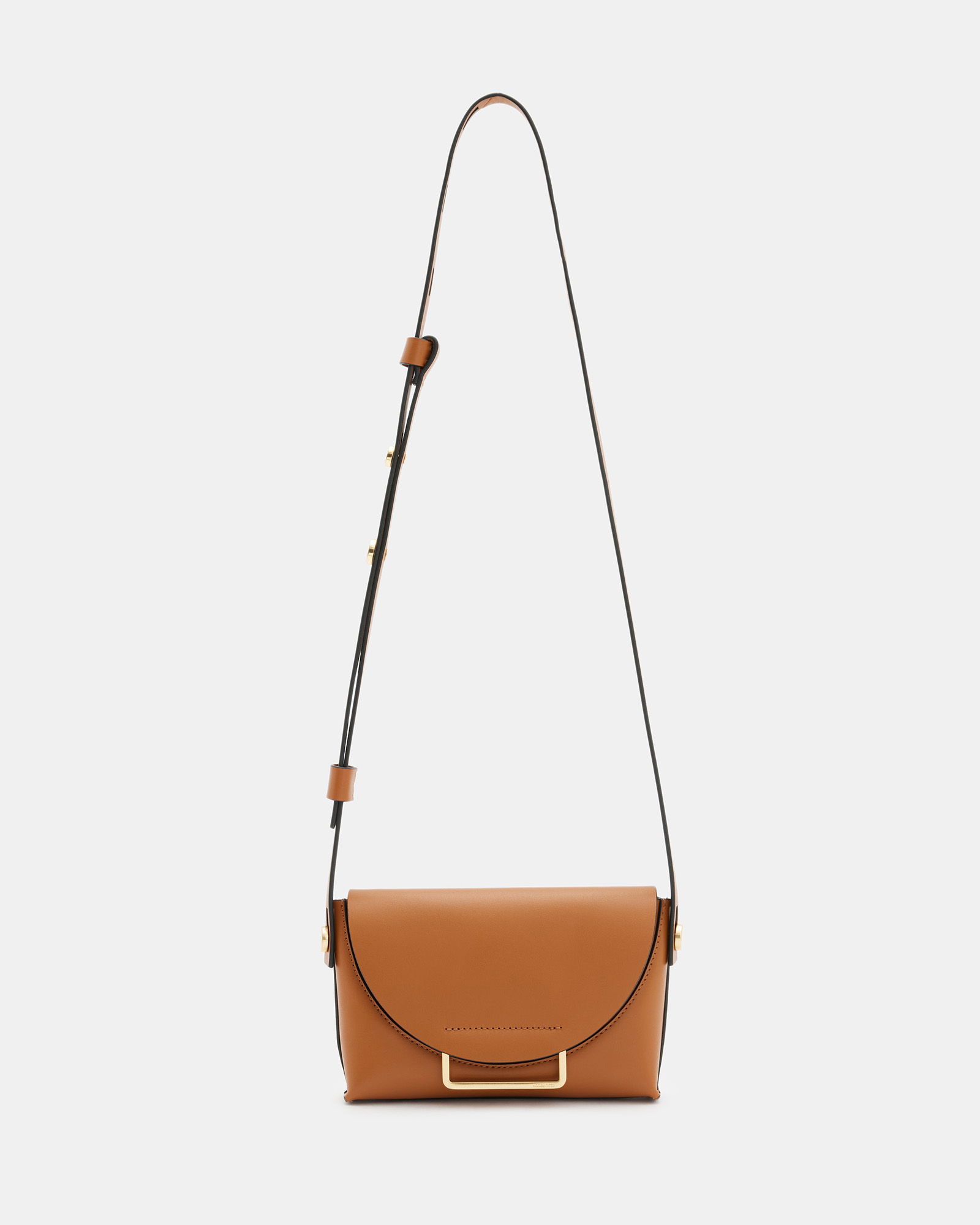 AllSaints Francine Leather Crossbody Bag,, DESERT TAN