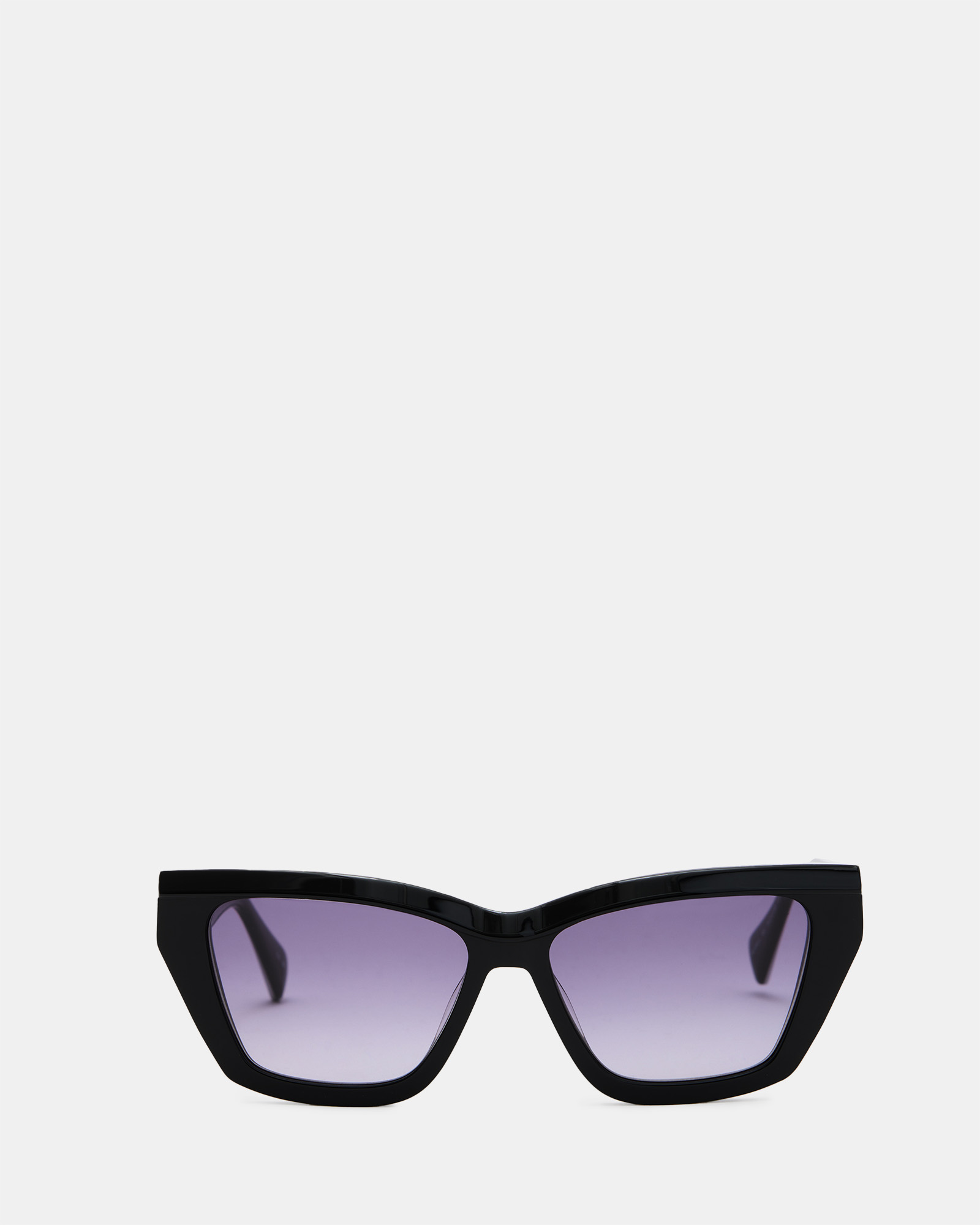 AllSaints Kitty Rectangular Cat Eye Sunglasses,, GLOSS BLACK