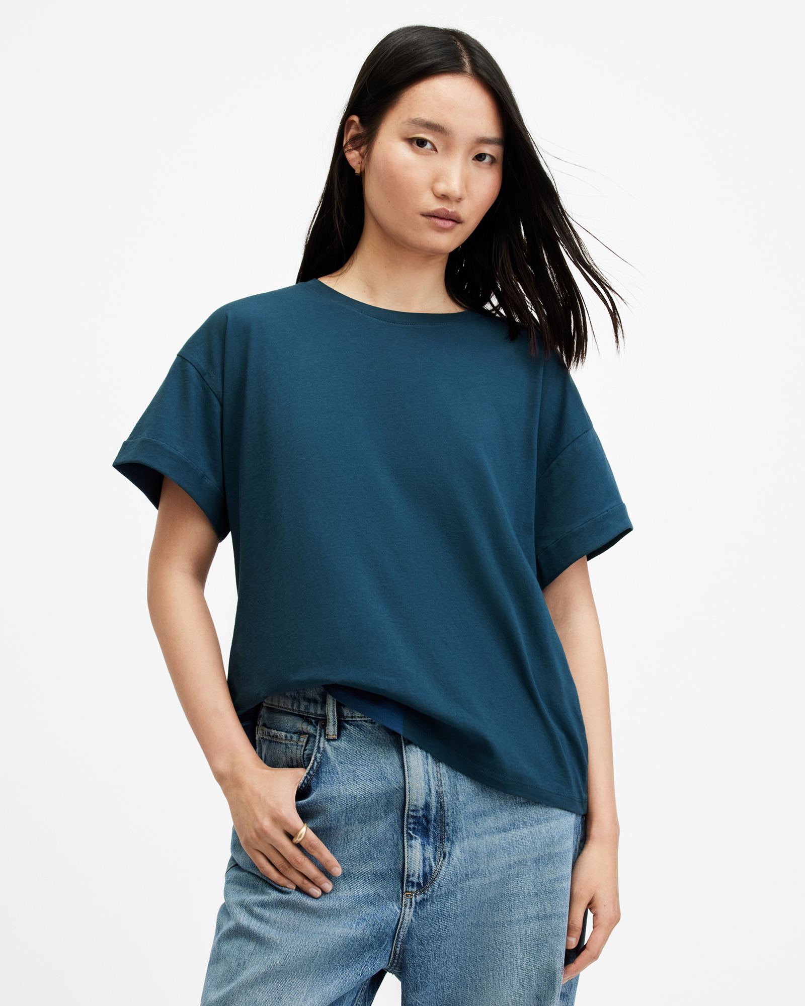 AllSaints Briar Relaxed Fit Crew Neck T-Shirt,, Ink Blue