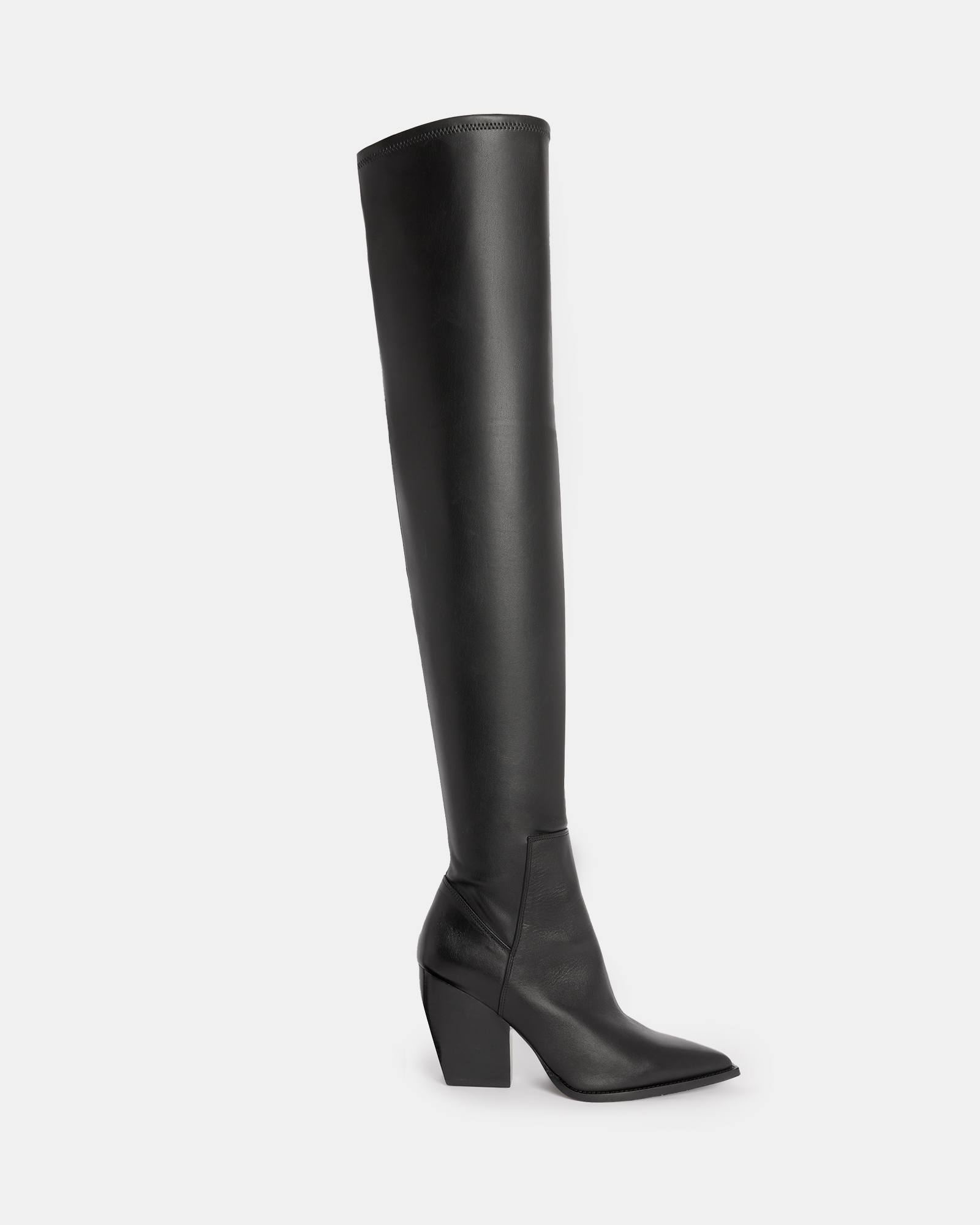 AllSaints Lara Stretchy Over The Knee Boots,, Black