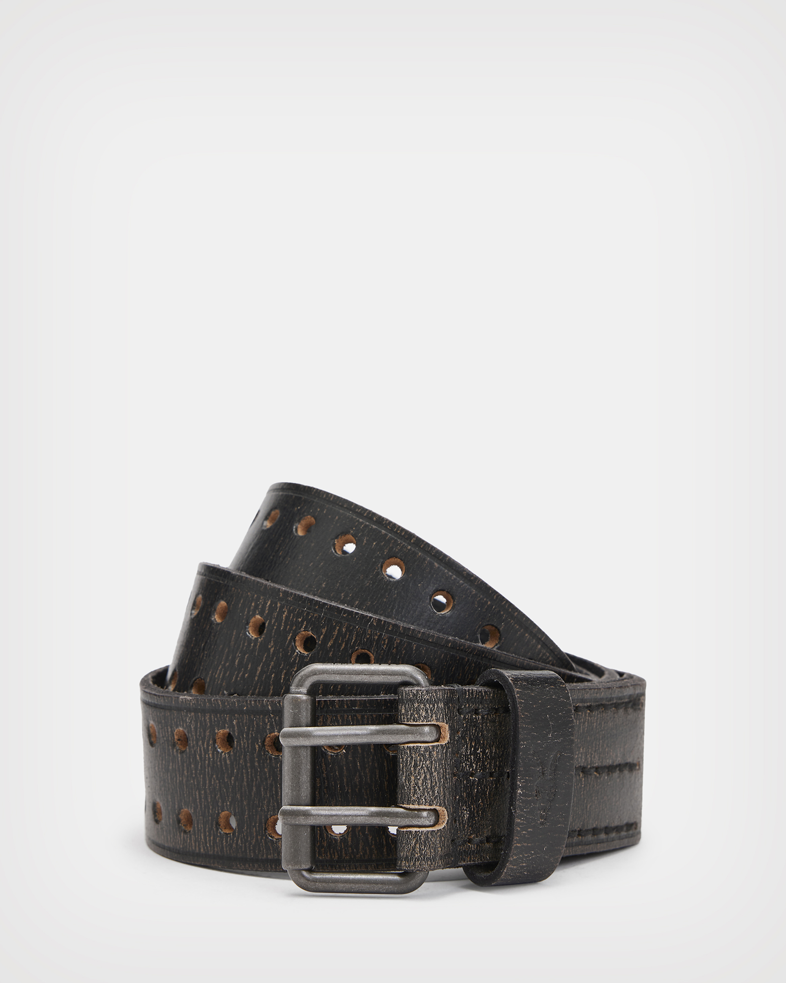 AllSaints Marty Distressed Leather Belt