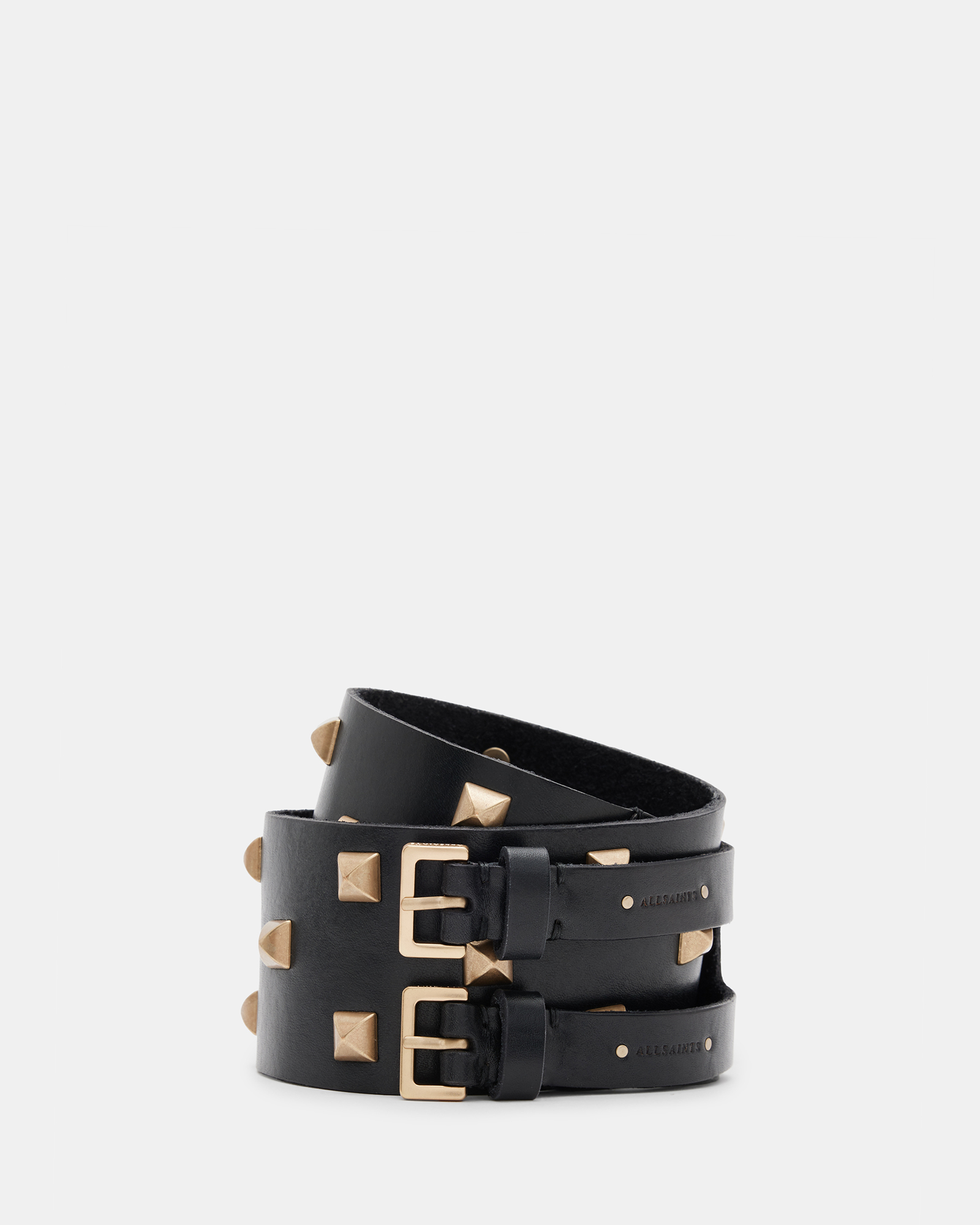AllSaints Sonia Studded Double Leather Belt