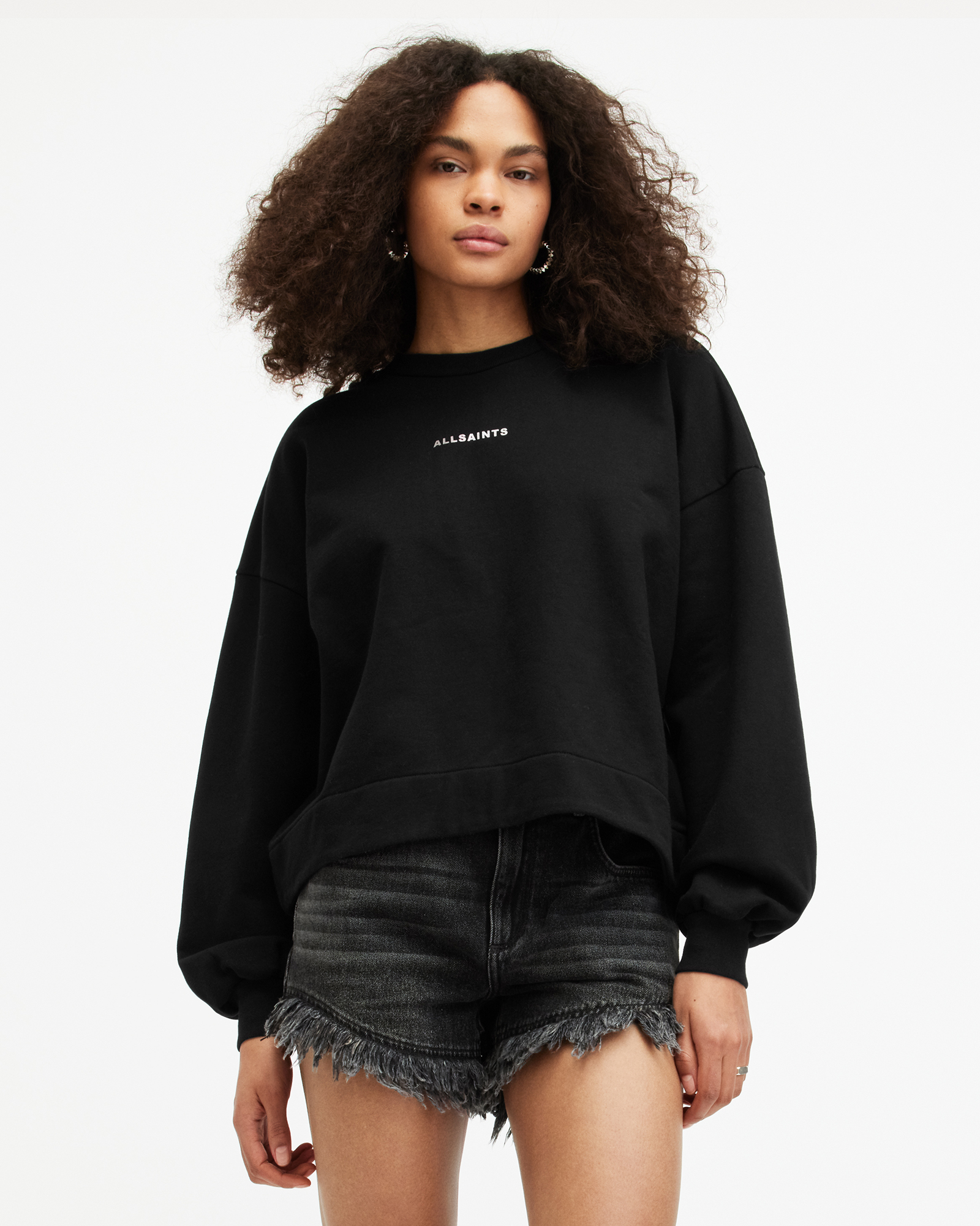 AllSaints Disc Lila Oversized Sweatshirt,, Black