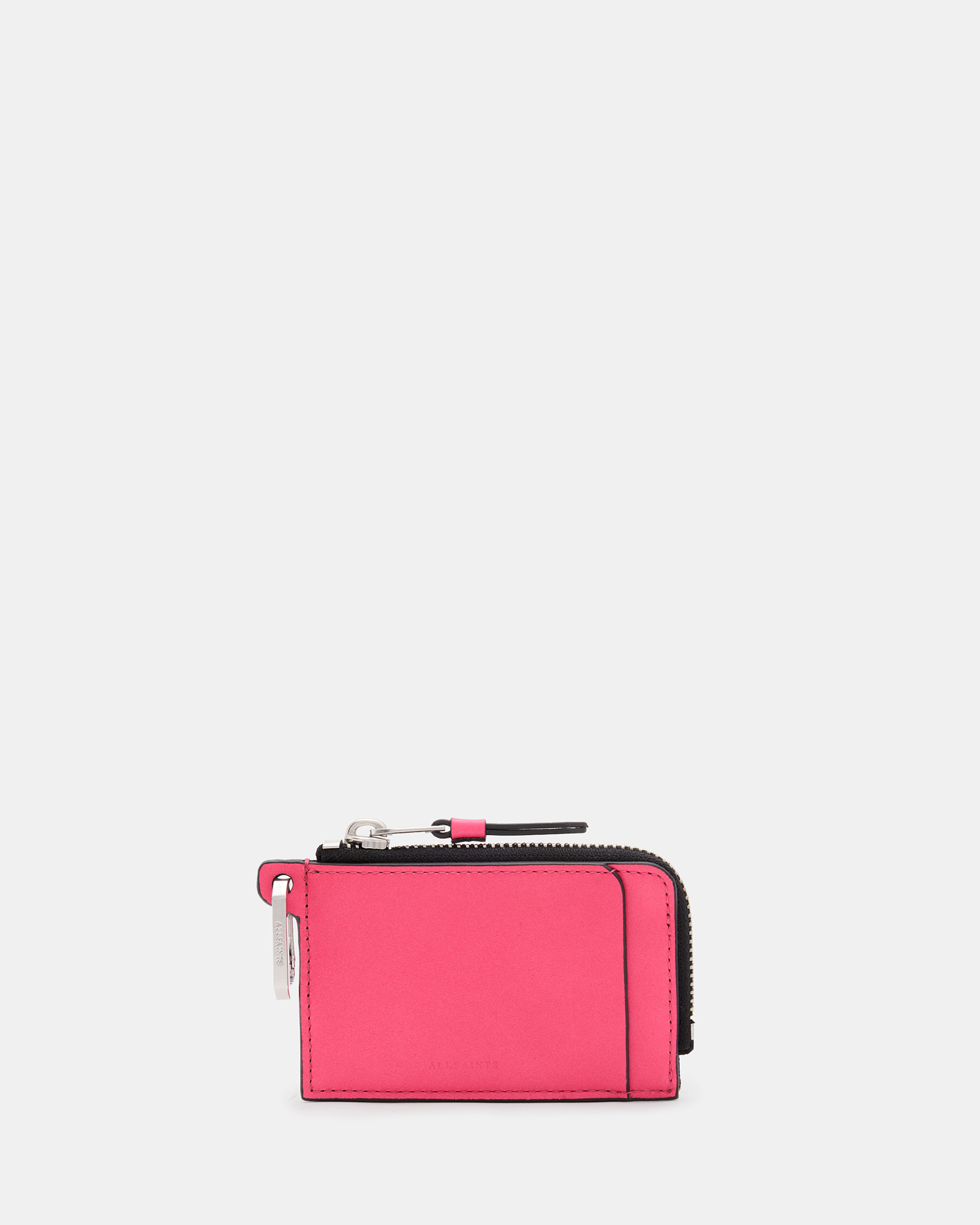 AllSaints Remy Leather Wallet,, Hot Pink