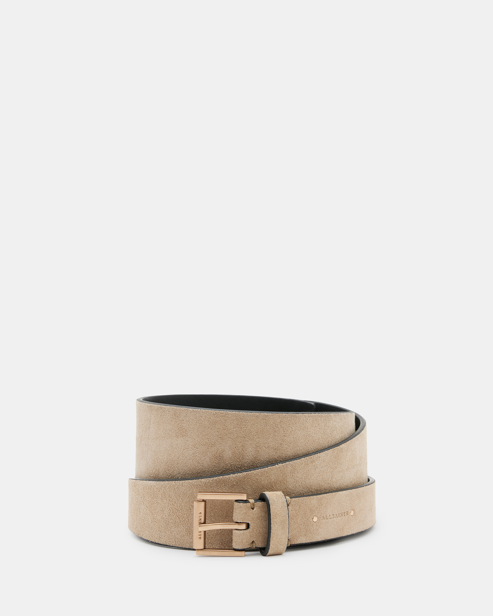 AllSaints Delilah Tapered Leather Wrap Around Belt,, SAND/WARM BRASS