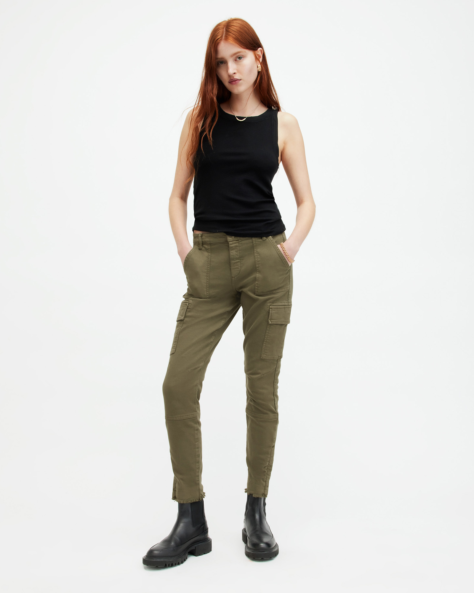 AllSaints Duran Overdyed Skinny Cargo Jeans